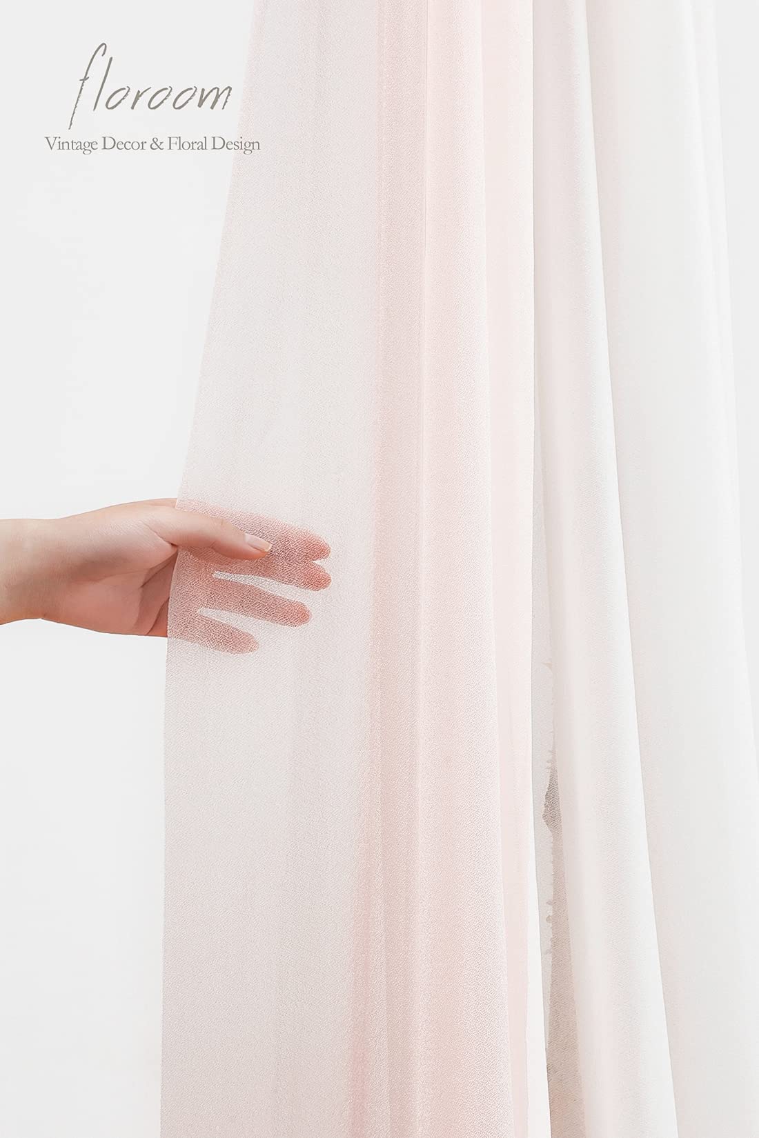 Floroom Wedding Arch Draping Fabric 2 Panels 20Ft Chiffon Fabric Drapes Arbor Drapery Wedding Ceremony Reception Swag Decoration