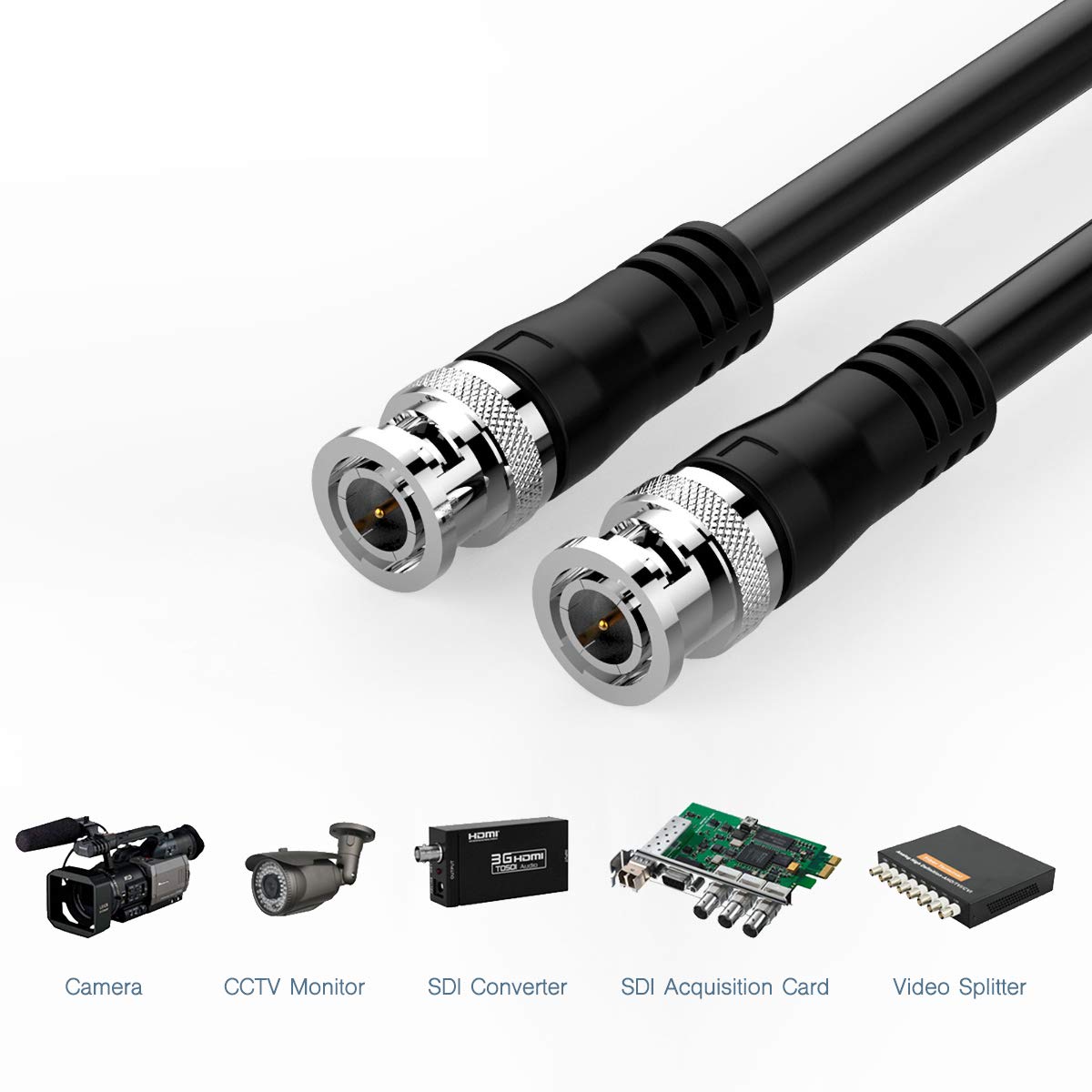 Furui Sdi Cable 3Ft, Hd Sdi Cable 3G 75 Ohm Coax Cable 75 5 Bnc To Bnc Cable Copper Connectors Anti Oxidant 1080P For Video Secu