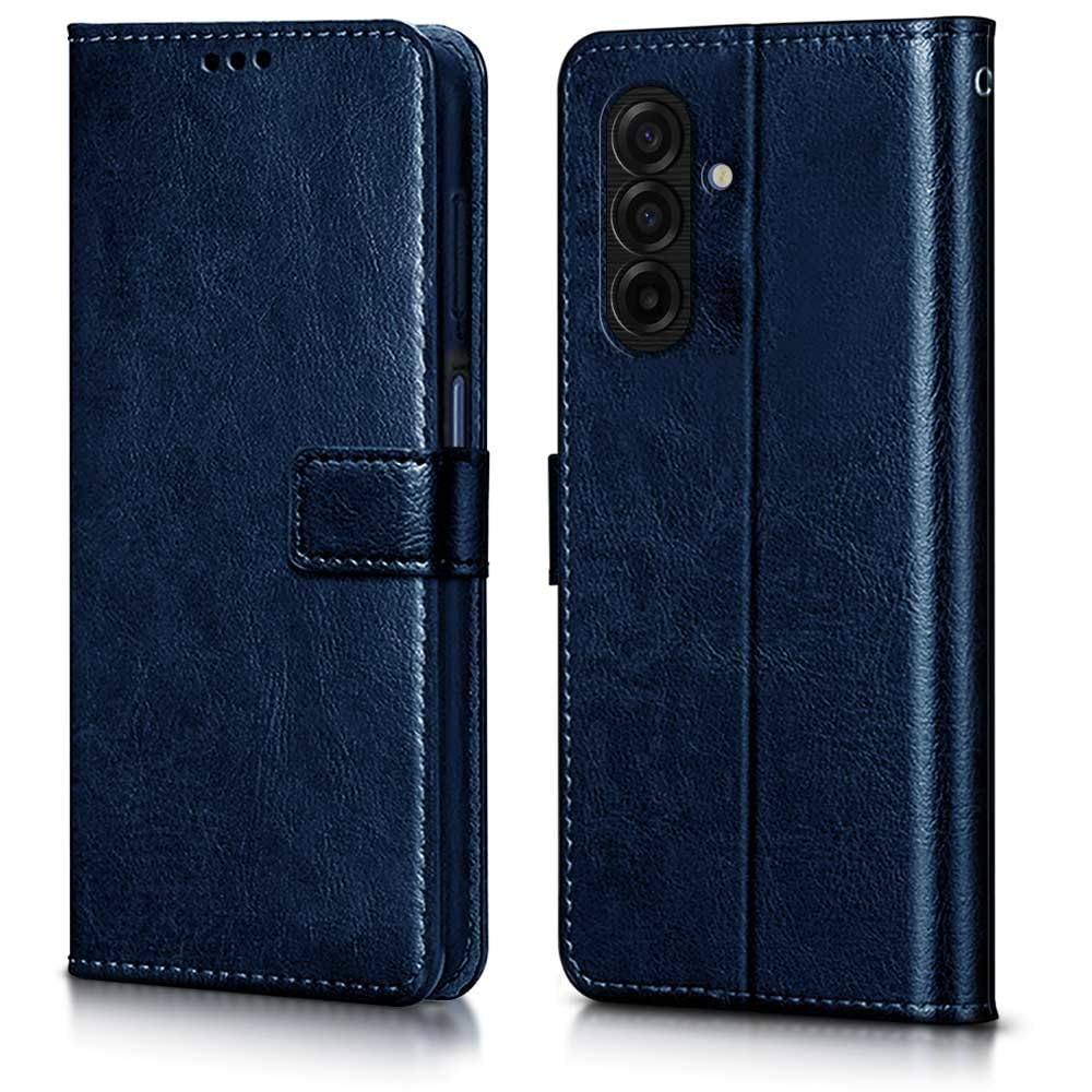 Wow Imagine Shock Proof Flip Cover Back Case Cover For Samsung Galaxy A17 5G | Galaxy M17 5G | F17 5G (Flexible | Leather Finish