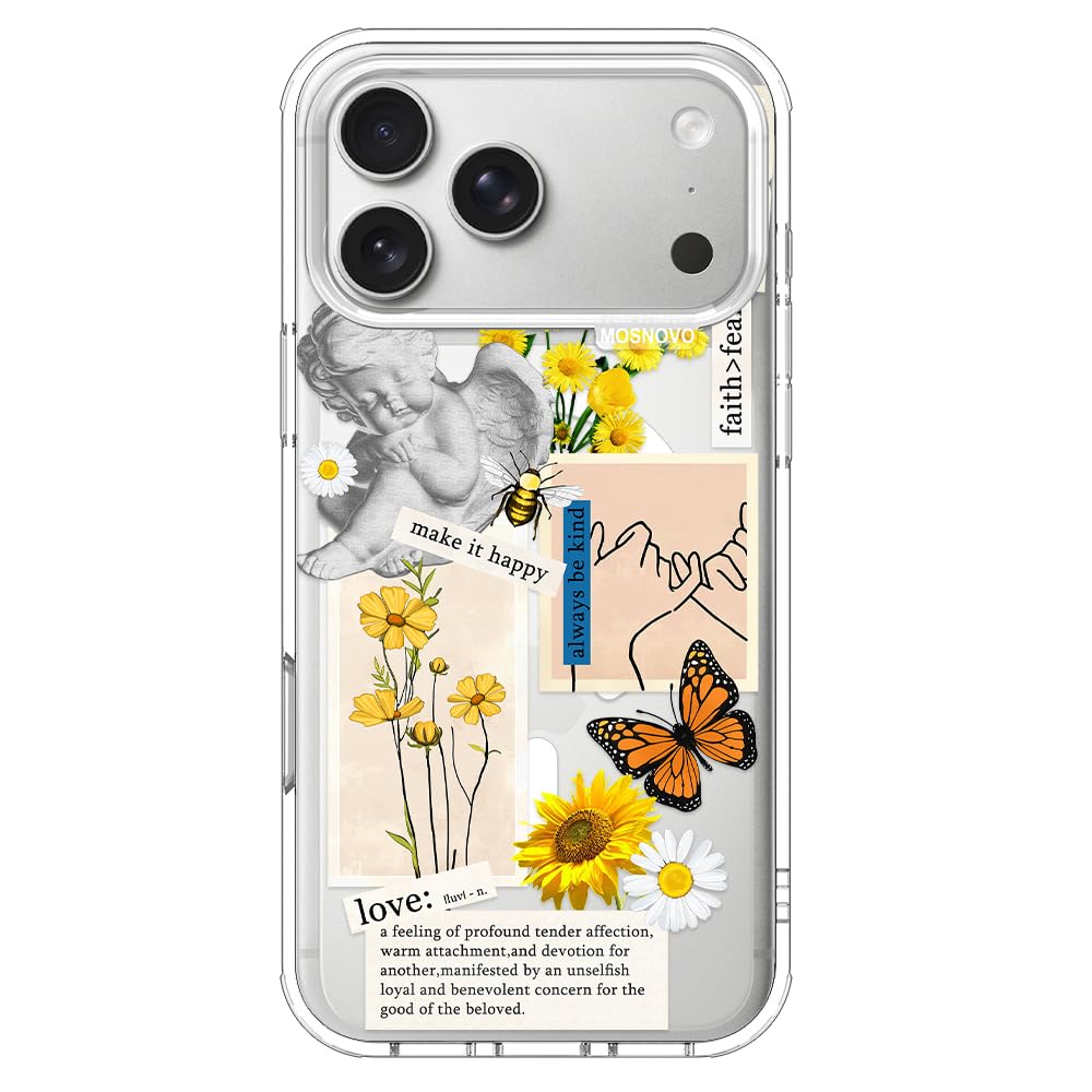 MOSNOVO for iPhone 17 Pro Max Case | Compatible with Magsafe | Military Grade 6.6ft Drop Tested | Camera Control | Clear with Vi