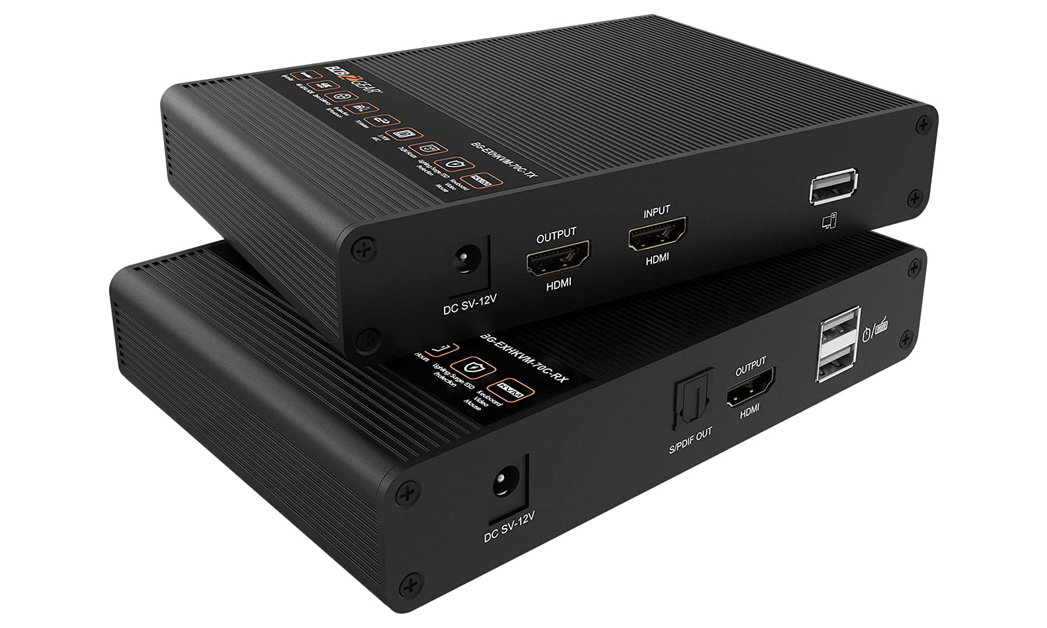 BZBGEAR 4K UHD HDMI and KVM Extender with Zero Latency up to 230ft Support HDR and ARC - BG-EXHKVM-70C