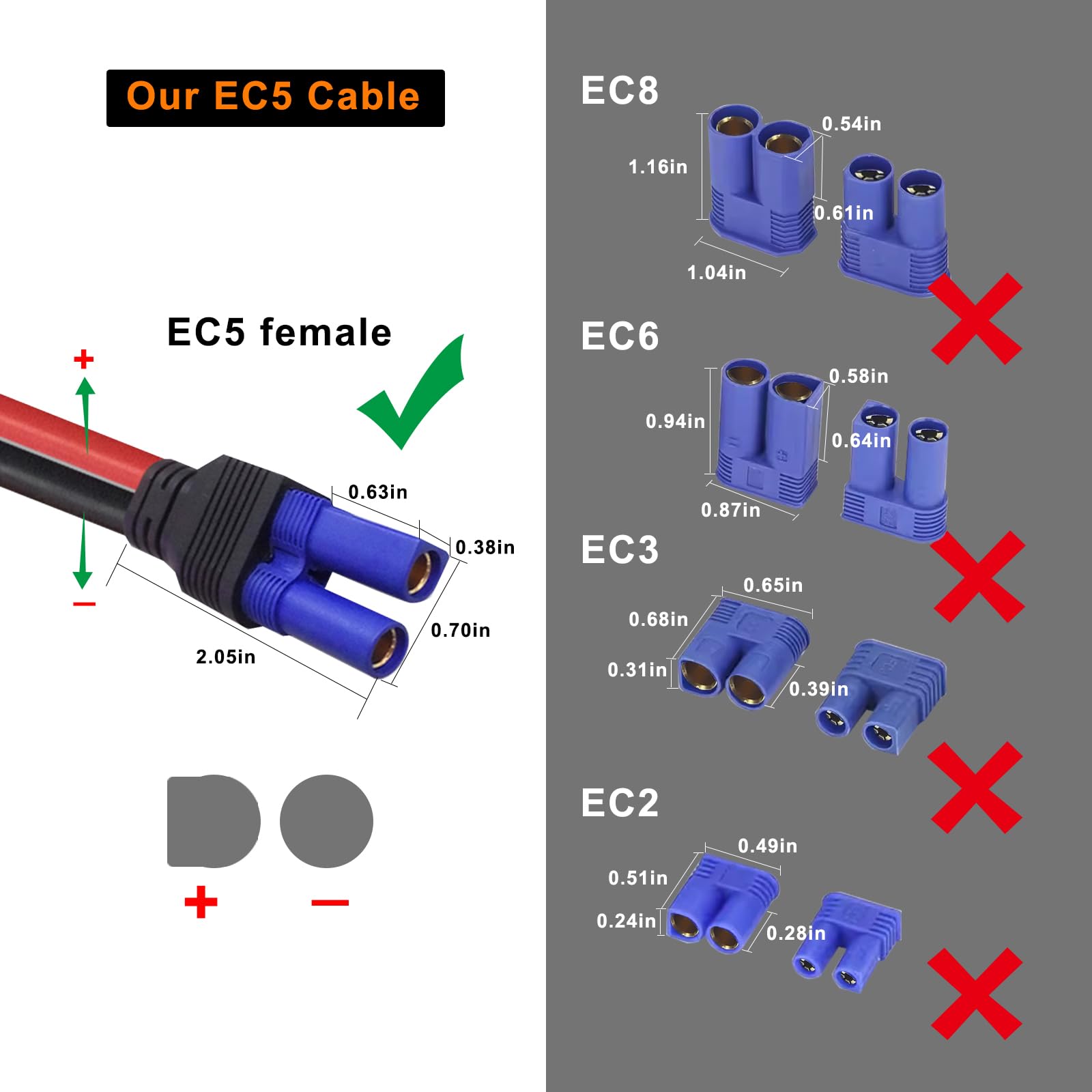 Kuncan Ec5 Jump Starter Cable With Battery Clamps   12V Replacement Alligator Clips To Ec5 Connector Car Jumper Cable For Emerge