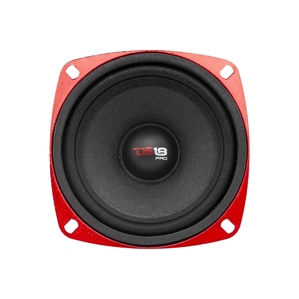 Ds18 Pro X4M Loudspeaker   4'', Midrange, Red Steel Basket, 200W Max, 100W Rms, 8 Ohms   Premium Quality Audio Door Speakers For