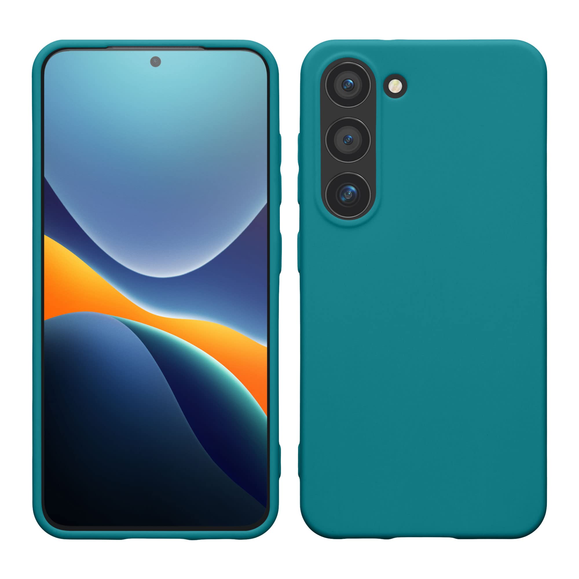kwmobile Case Compatible with Samsung Galaxy S23 Case - Soft Slim Protective TPU Silicone Cover - Teal Matte