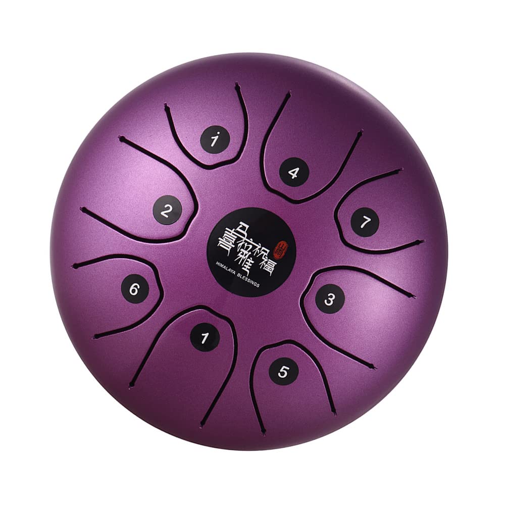 HUYAN 5.5 Inch Mini 8Tone Steel Tongue Drum C Key Percussion Instrument Handpan Drum with Drum Mallets Carry Bag