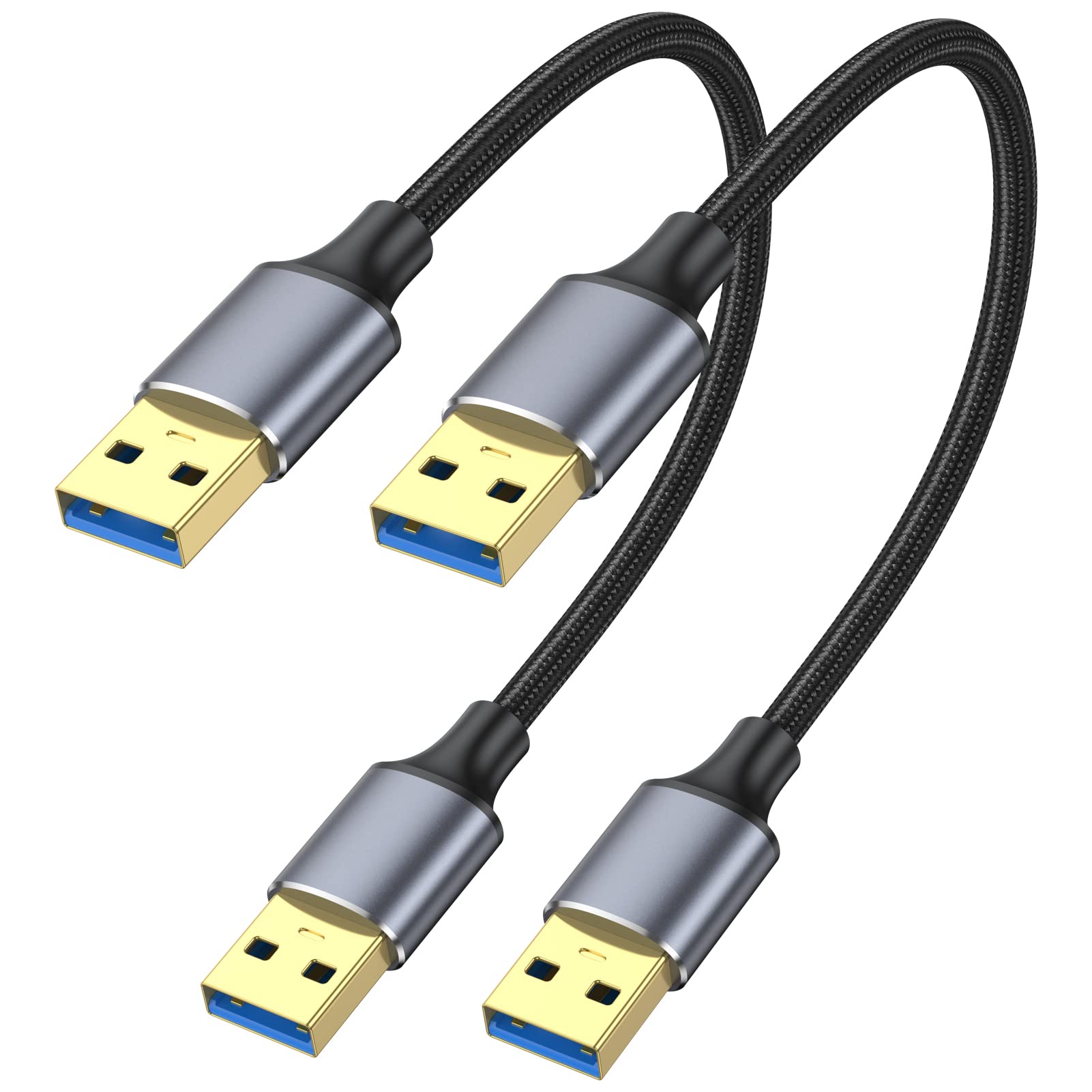 Apojodly Usb To Usb Cable 1Ft 2 Pack, Usb 3.0 Cord Usb A Male To Male Cable Double Sided Usb Cord Compatible With Hard Drive, La