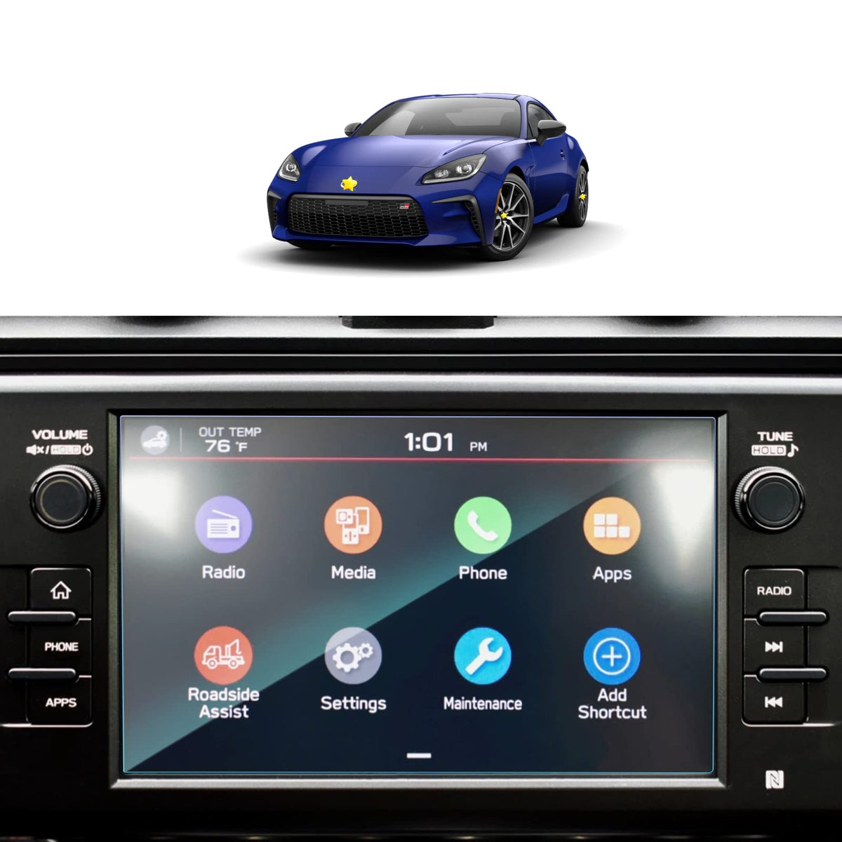 Sktu Screen Protector For 2022-2025 Toyota Gr86 / 2022-2024 Subaru Brz 8 Inch Navigation [Tempered Glass, Hd Clear] Toyota Gr86 2024 2025 Accessories