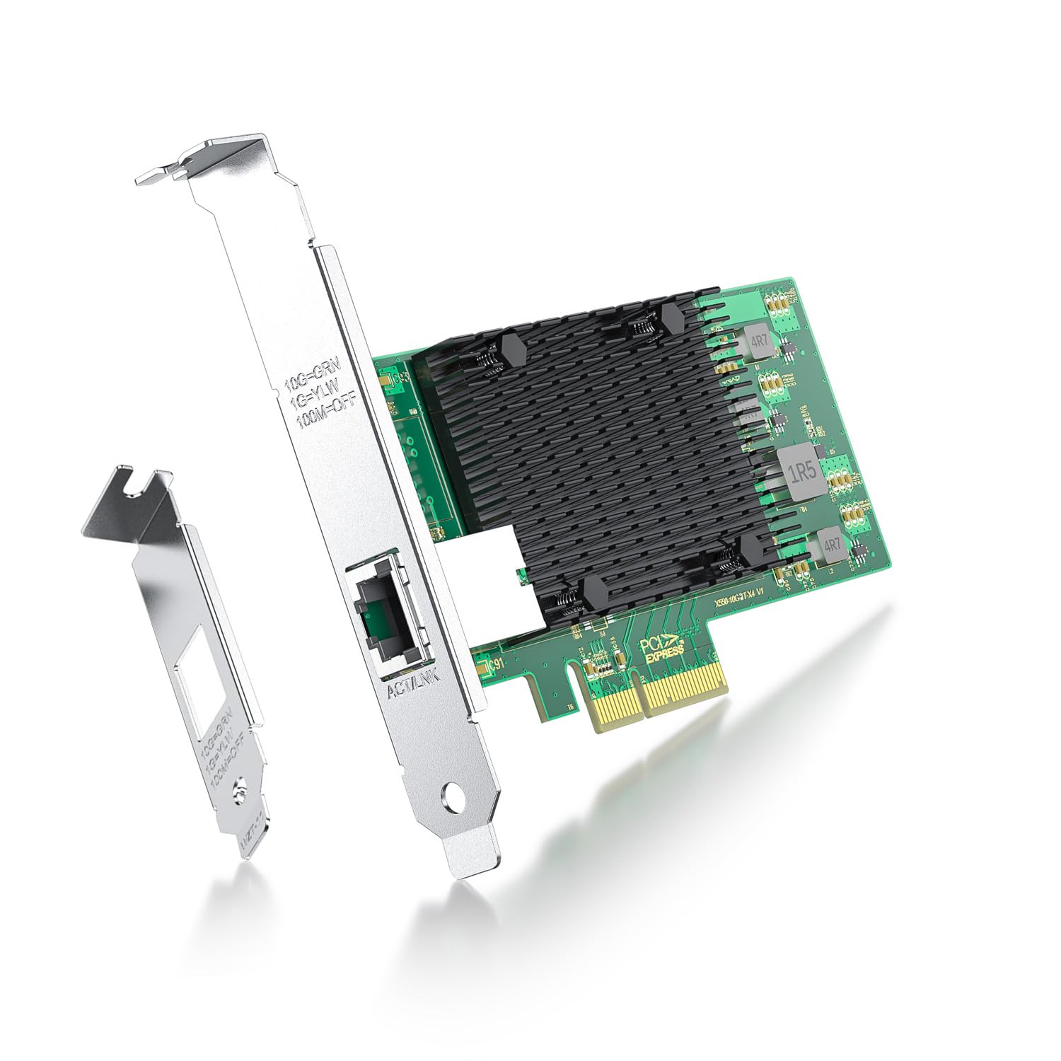 10Gb Pcie Network Card Compatible For Intel X550 T1, Pcie V3.0 X4, Single Rj45 Port, With Intel X550 At Controller, 1G/10G Multi