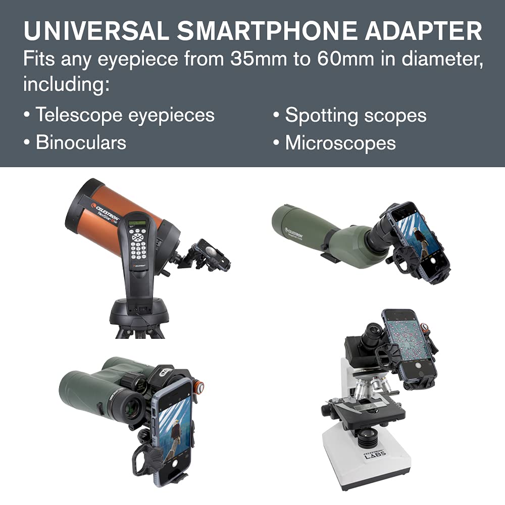 Celestron - Nexyz - 3-Axis Universal Smartphone Adapter For Telescope - Digiscoping Smartphone Adapter - Capture Images And Vide