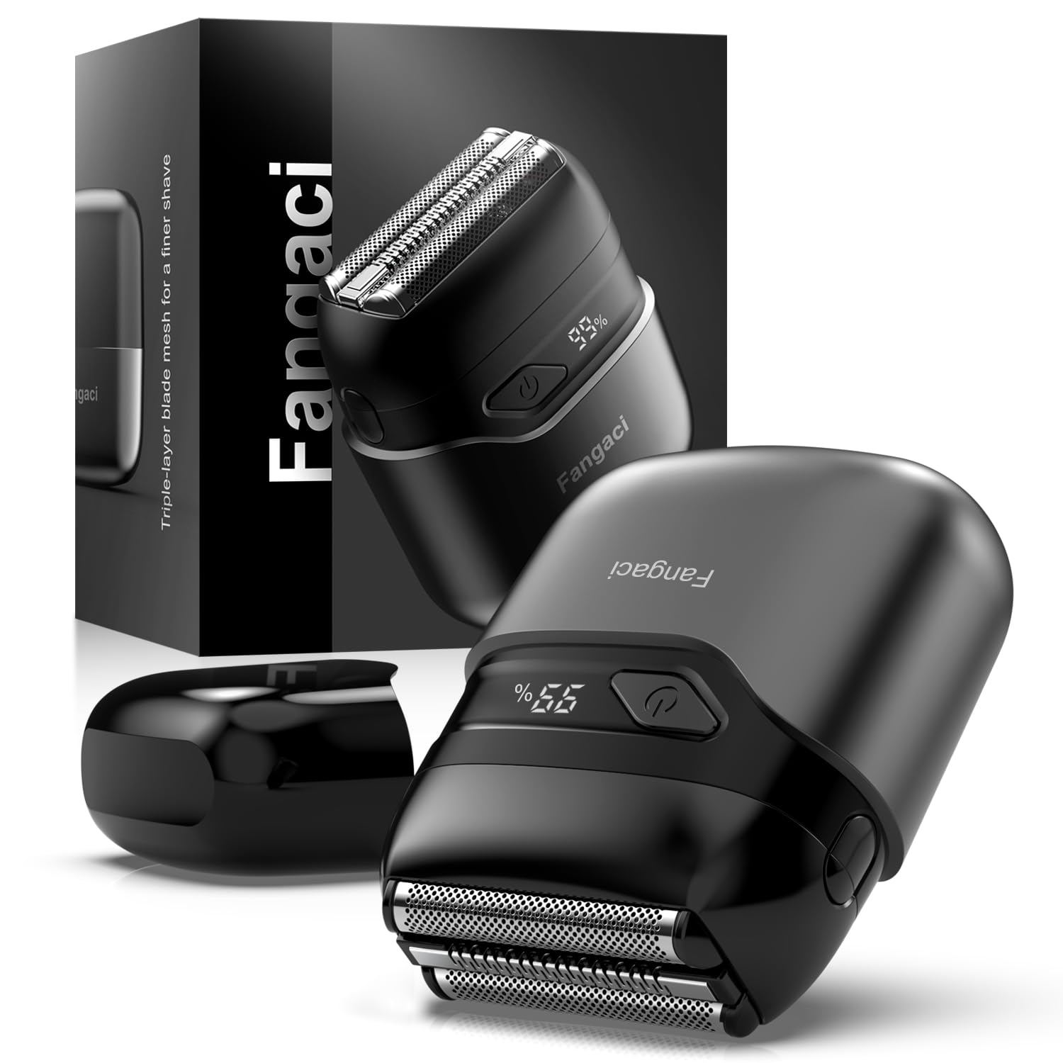 Electric Foil Shaver For Men, Compact Waterproof Rechargeable Razor With 3 Floating Blades, Ipx7 Wet/Dry Use, Usb Type C Chargin