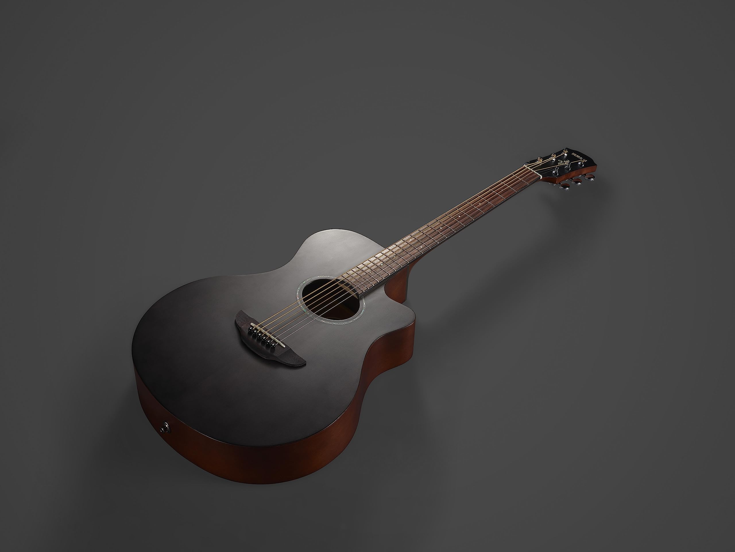 Yamaha 6 String Acoustic-Electric Guitar, Right, Smoky Black Matte (Apx600M Smb)