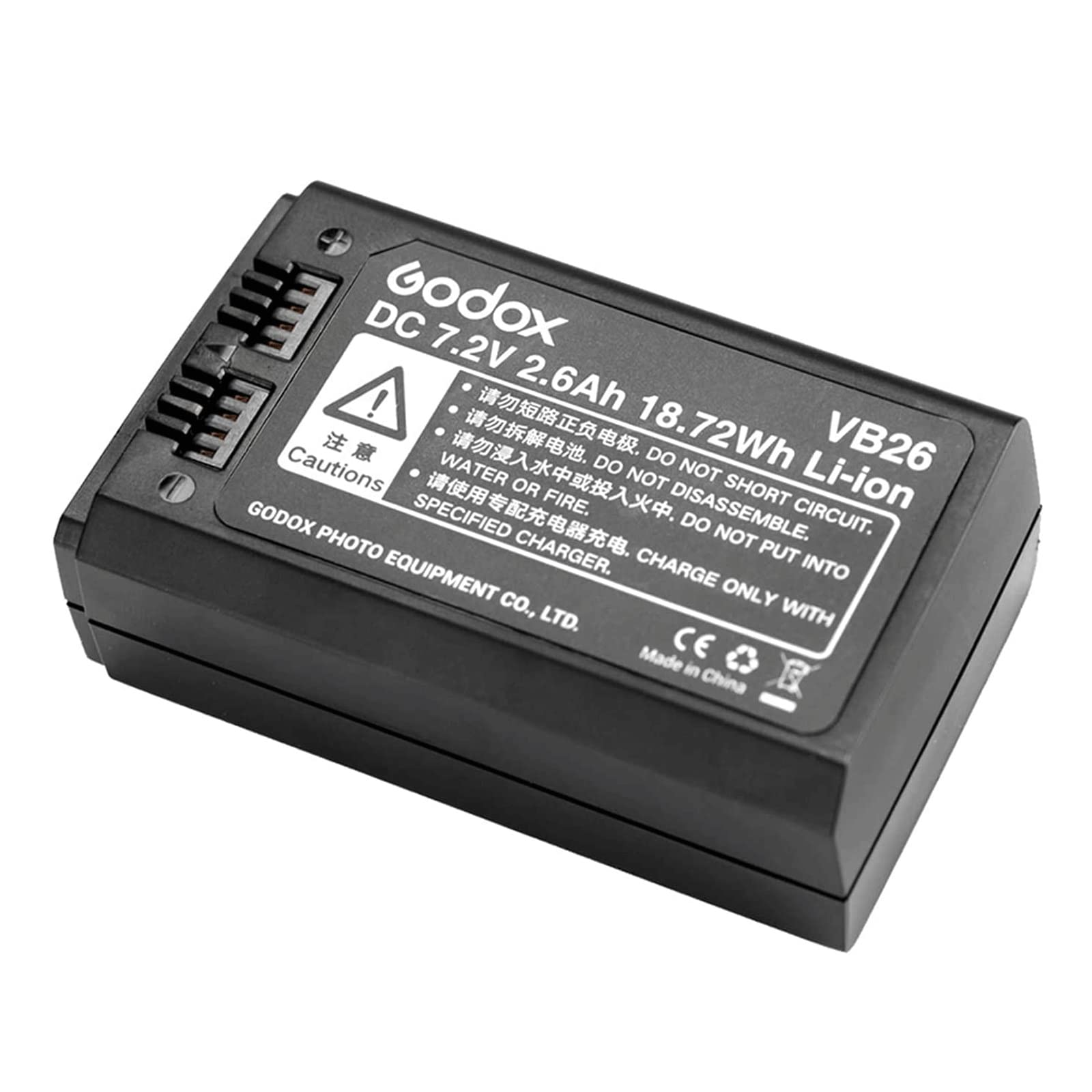 Godox Battery Replacement Vb26 V1C V1N V1S V1F V1O V1P Ad100Pro V860Iii C V860Iii N V860Iii S V860Iii F V860Iii O, Lithium Batte