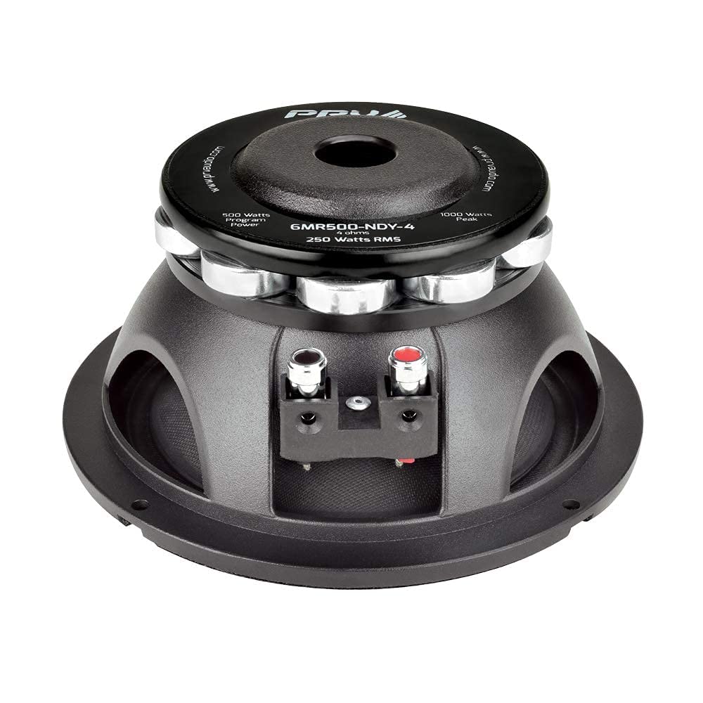 Prv Audio 6.5 Inch Midrange Speaker 6Mr500 Ndy 4 500 Watts 4 Ohm Neodymium Magnet, High Output Loudspeaker For Car Audio & Motor