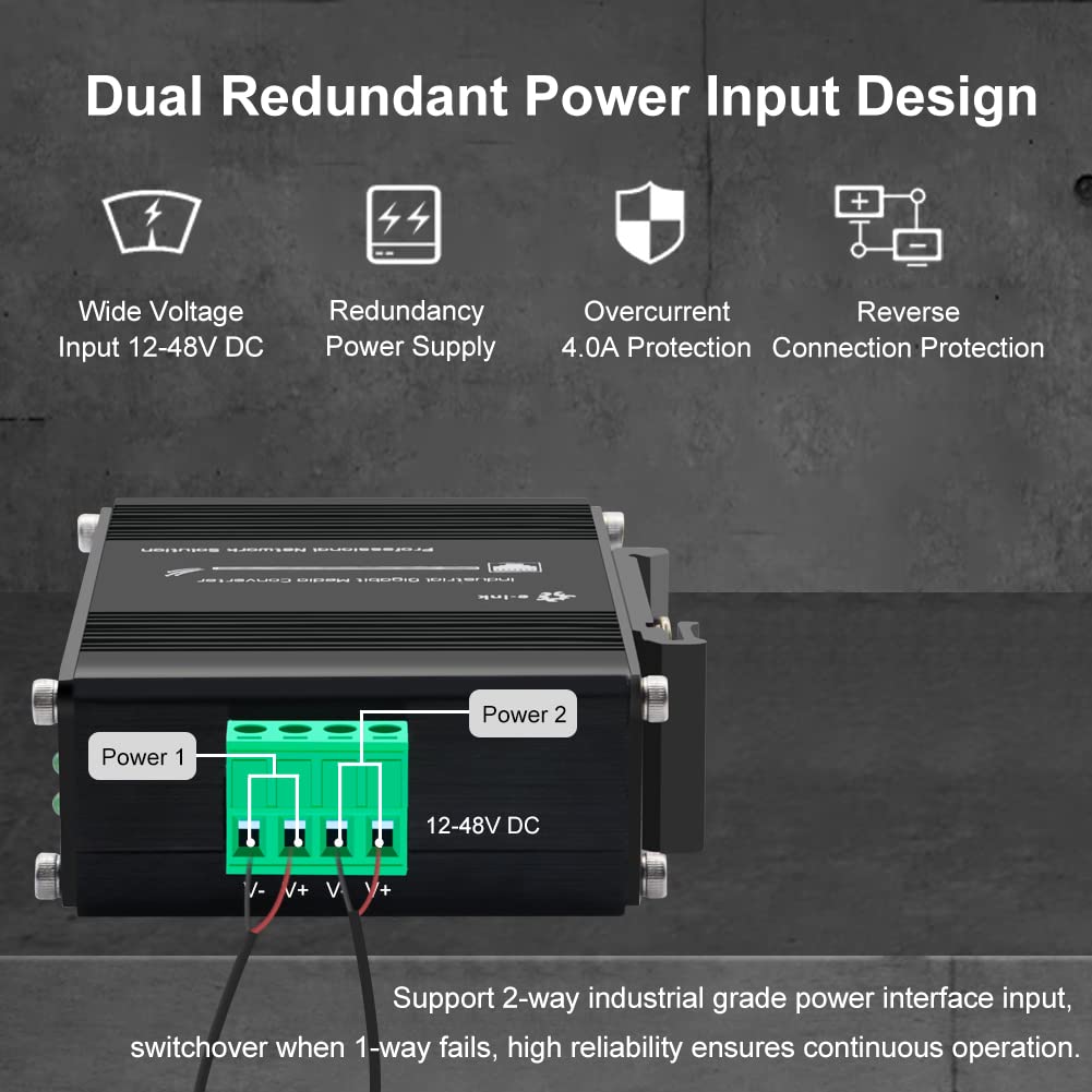 3 Port Hardened Industrial Gigabit Din Rail Switch,10/100/1000Mbps Ethernet Switch Din Rail 24V,8Gbps Switching Capacity,Ip40 Ra