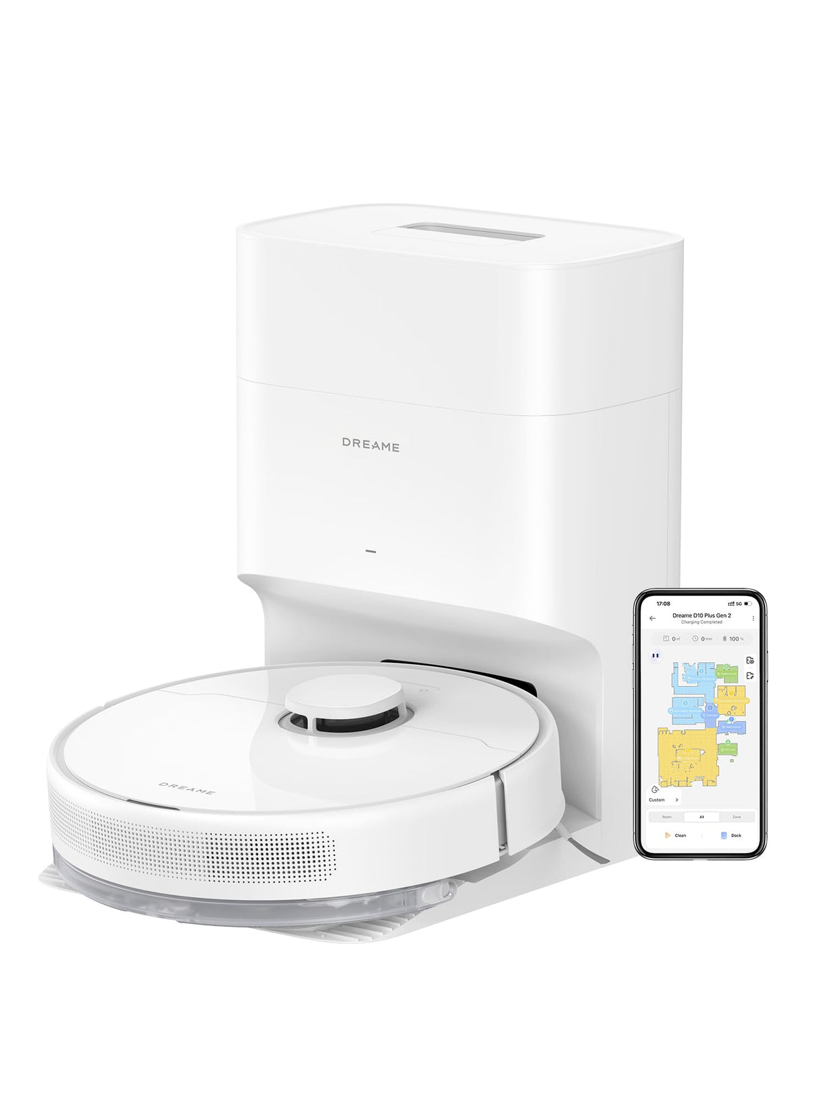 Dreame D10 Plus Gen 2 Robot Vacuum And Mop With Self Emptying Base For 90 Days Of Cleaning, 6000 Pa Suction And Lidar Navigation