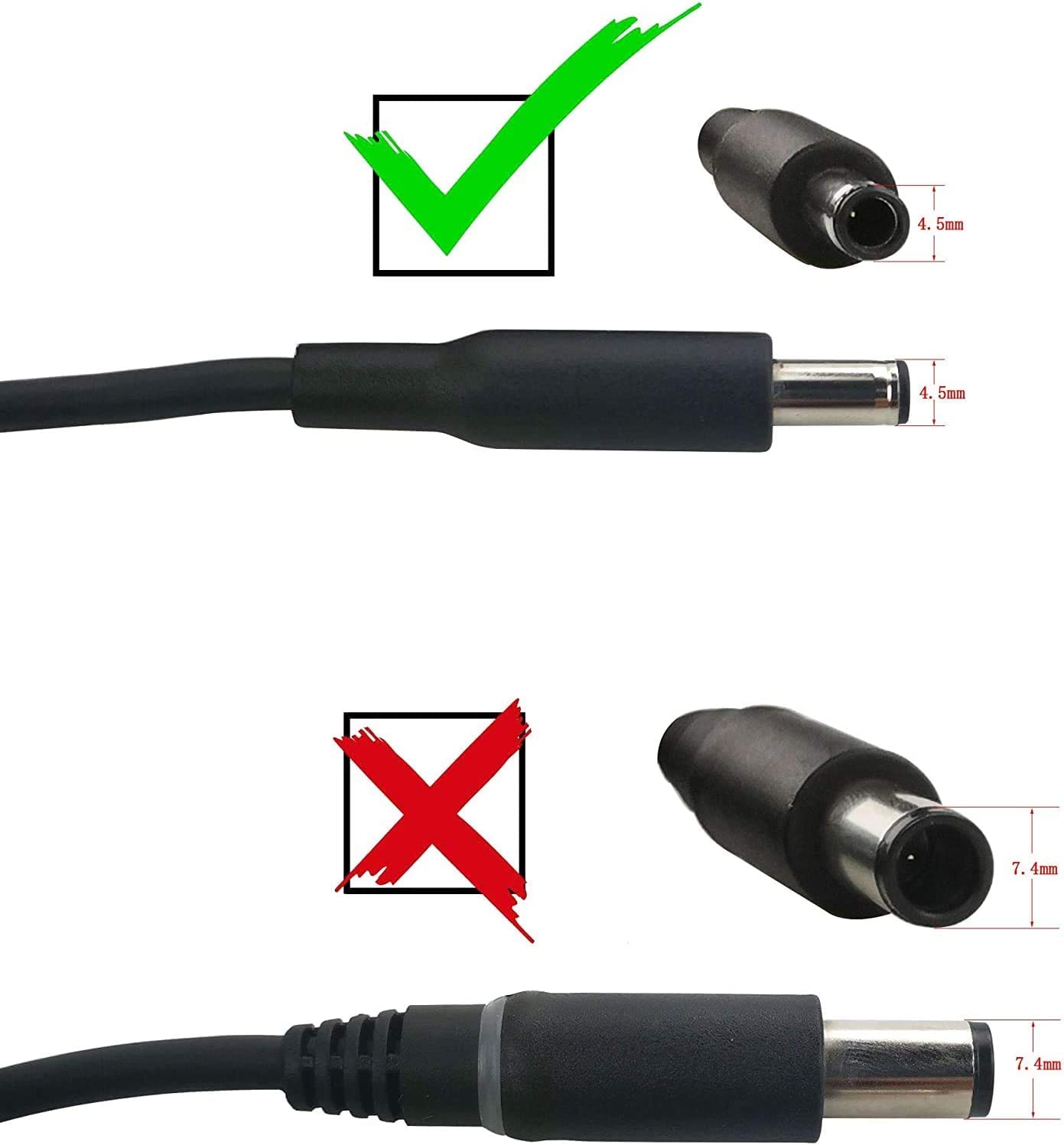 Dell Inspiron Laptop Charger Genuine 65W watt 4.5mm tip AC Power Adapter for Inspiron 13 14 15 3000 5000 7000 Series 5558 5755 3147 7348 2in1 5555 5559 0G6j41 0MGJN with Power Cord