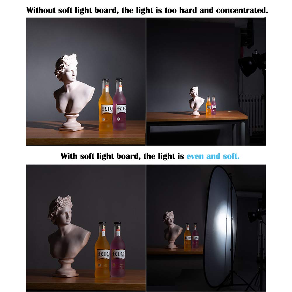 Photography Light Diffuser Panel 59X39.3 Inches/ 150X100Cm Collapsible Sun Reflector Diffusion For Photo Studio Outdoor Lighting