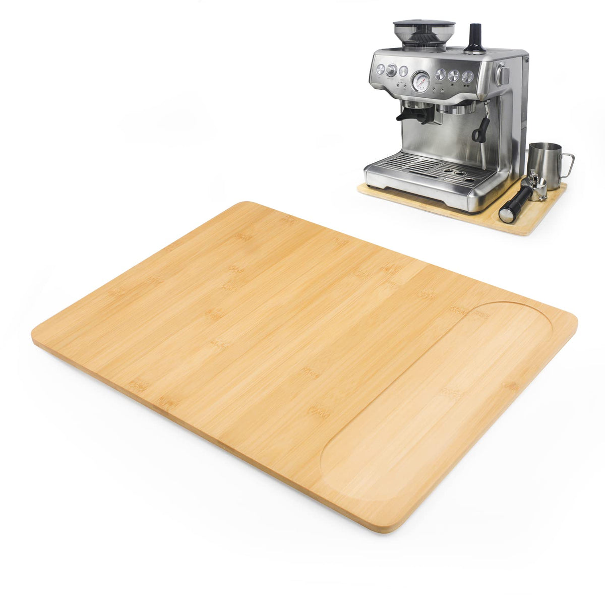 Upgraded Oversize Bamboo Appliance Slider Fit For Breville Barista Espresso Machine 870/878   Under Cabinet Sliding Tray Caddy F