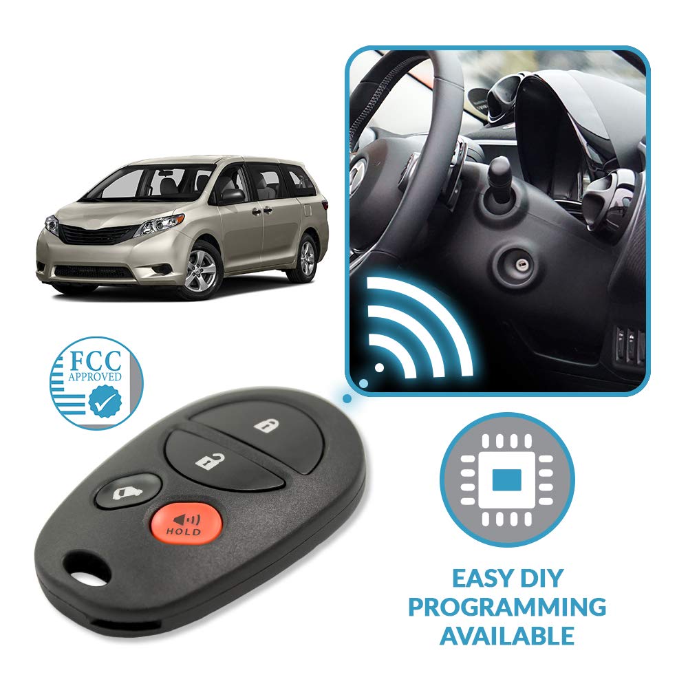 Keyless2Go Replacement For New Keyless Entry Remote Key Fob For Toyota Sienna With Fcc Id Gq43Vt20T