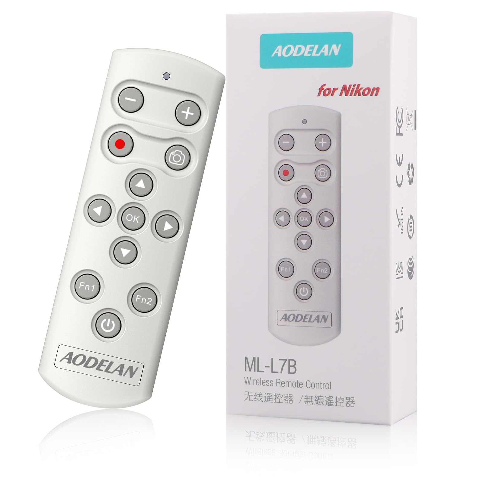 Aodelan Camera Remote Control Wireless Shutter Release For Nikon Coolpix P1000 P950 B600 A1000 Z50 Z30 Z Fc Z6 Ii Z7 Ii,Replaces