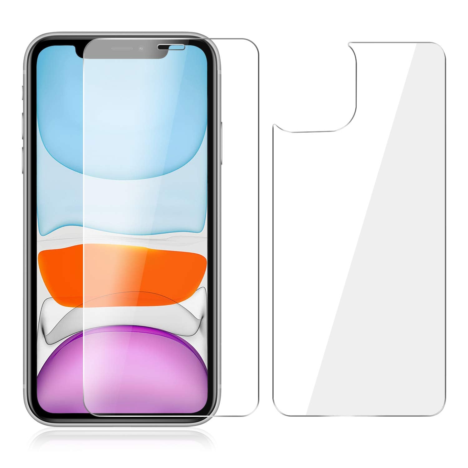 Beeyoka [3 Pack] Screen Protector For Iphone 11, Iphone 11 Camera Protector, Iphone 11 Front And Back Screen Protector Tempered