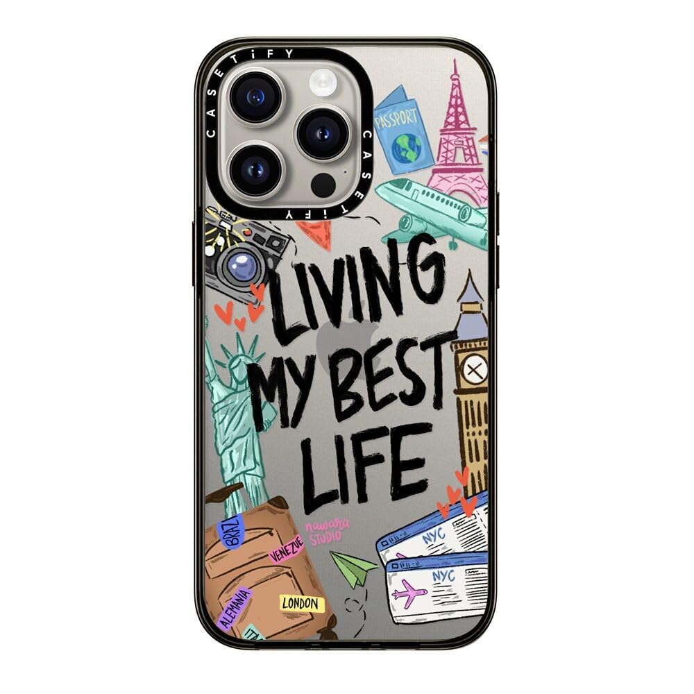 Casetify Compact Iphone 15 Pro Max Case [2X Military Grade Drop Tested / 4Ft Drop Protection]   Art Prints   Travel Lover By Naw