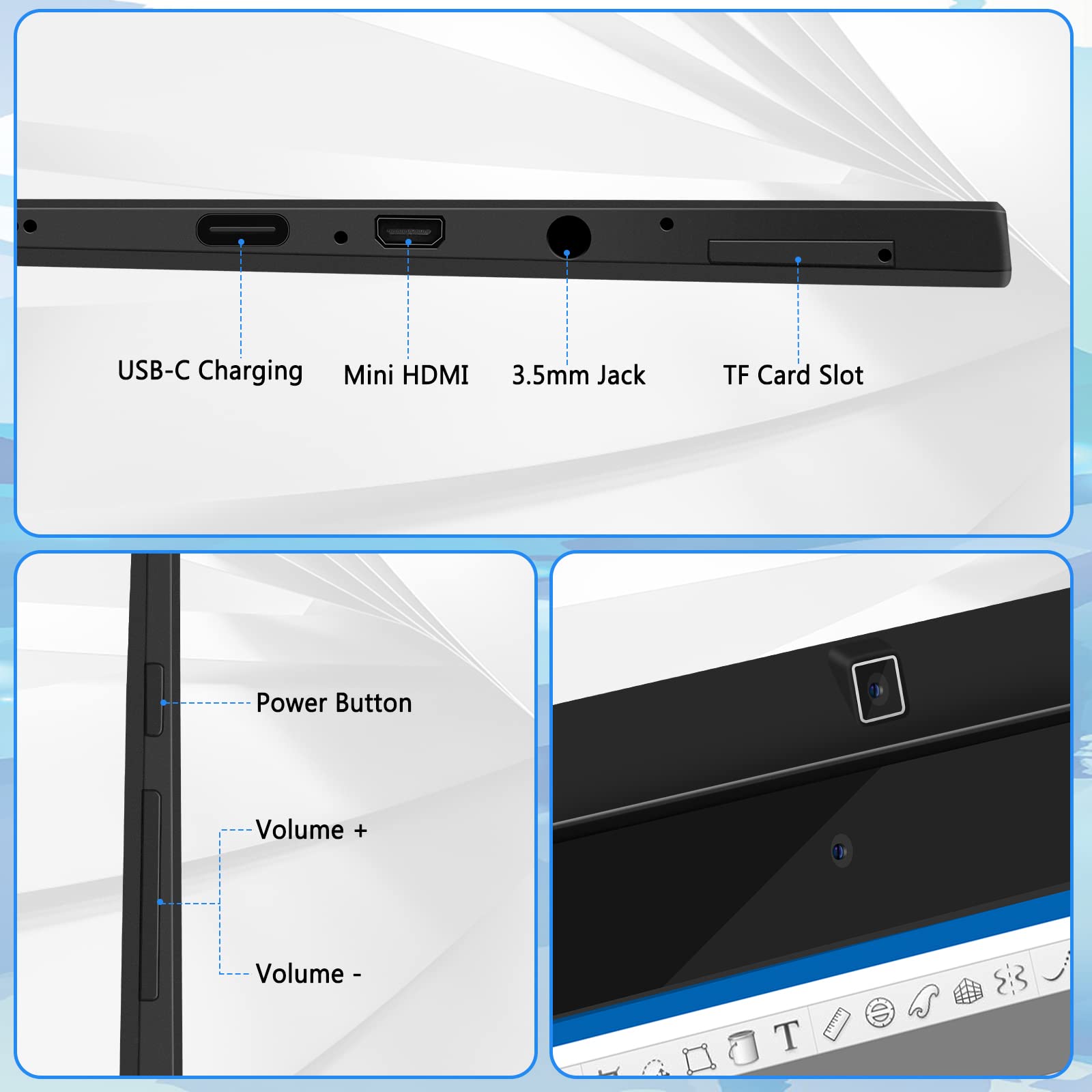 Frunsi T11 Pro Drawing Tablet No Computer Needed Standalone Drawing Tablet  10.1 Inch Fhd Display,Octa Core Cpu,Pre Installed Sk