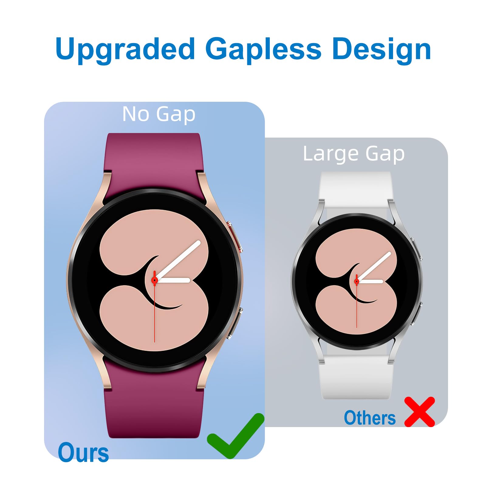 Lerobo 5 Pack No Gap Bands Compatible With Galaxy Watch 7/6/5/4 Band 44Mm 40Mm/Watch 5 Pro Band/20Mm Soft Silicone Sport Strap F