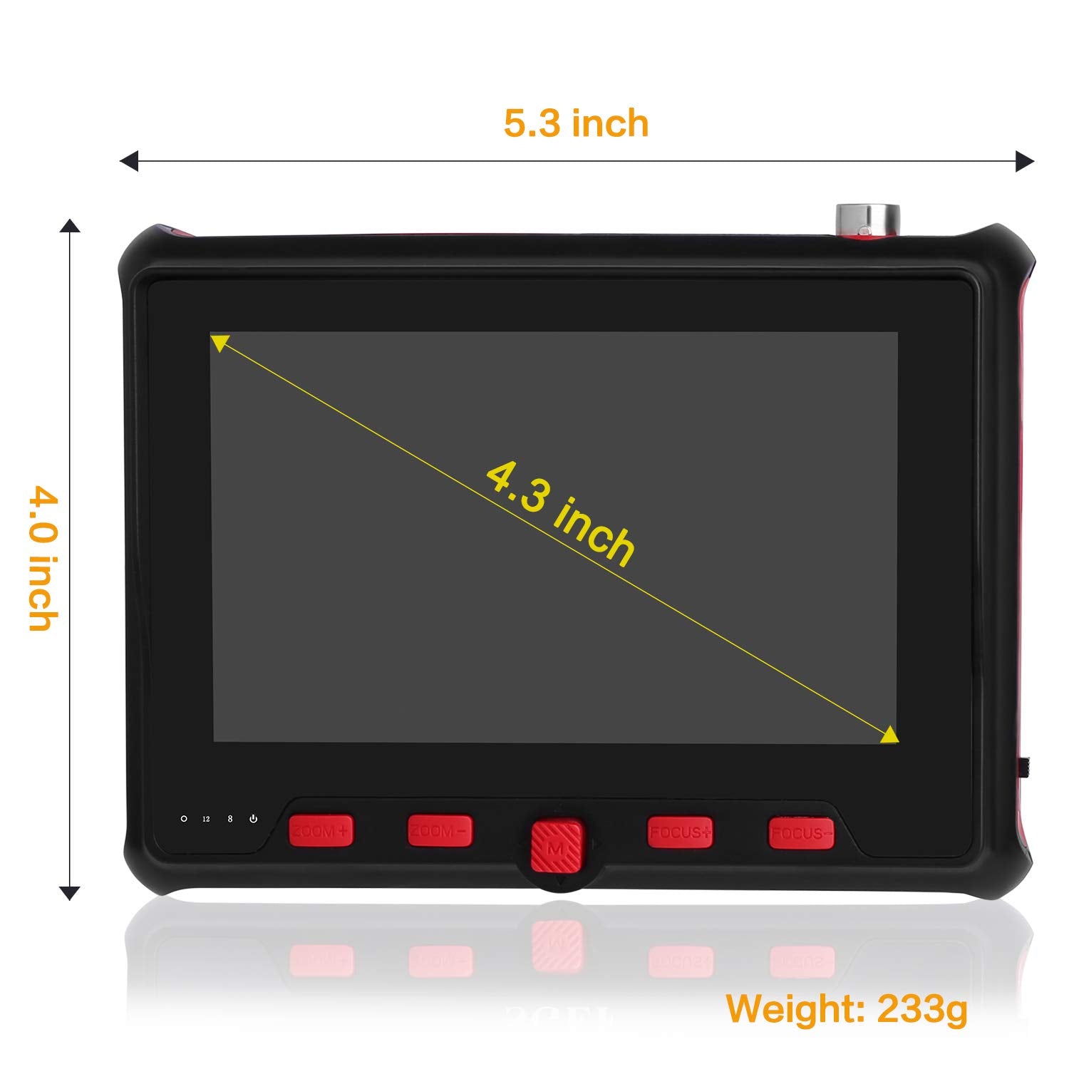 Sgef Cctv Tester 4 In 1 Portable Camera Tester Hd 8Mp Ahd/Tvi/Cvi/Cvbs Analog Tester 4.3 Inch Lcd Moniter Analog Video Test Cabl