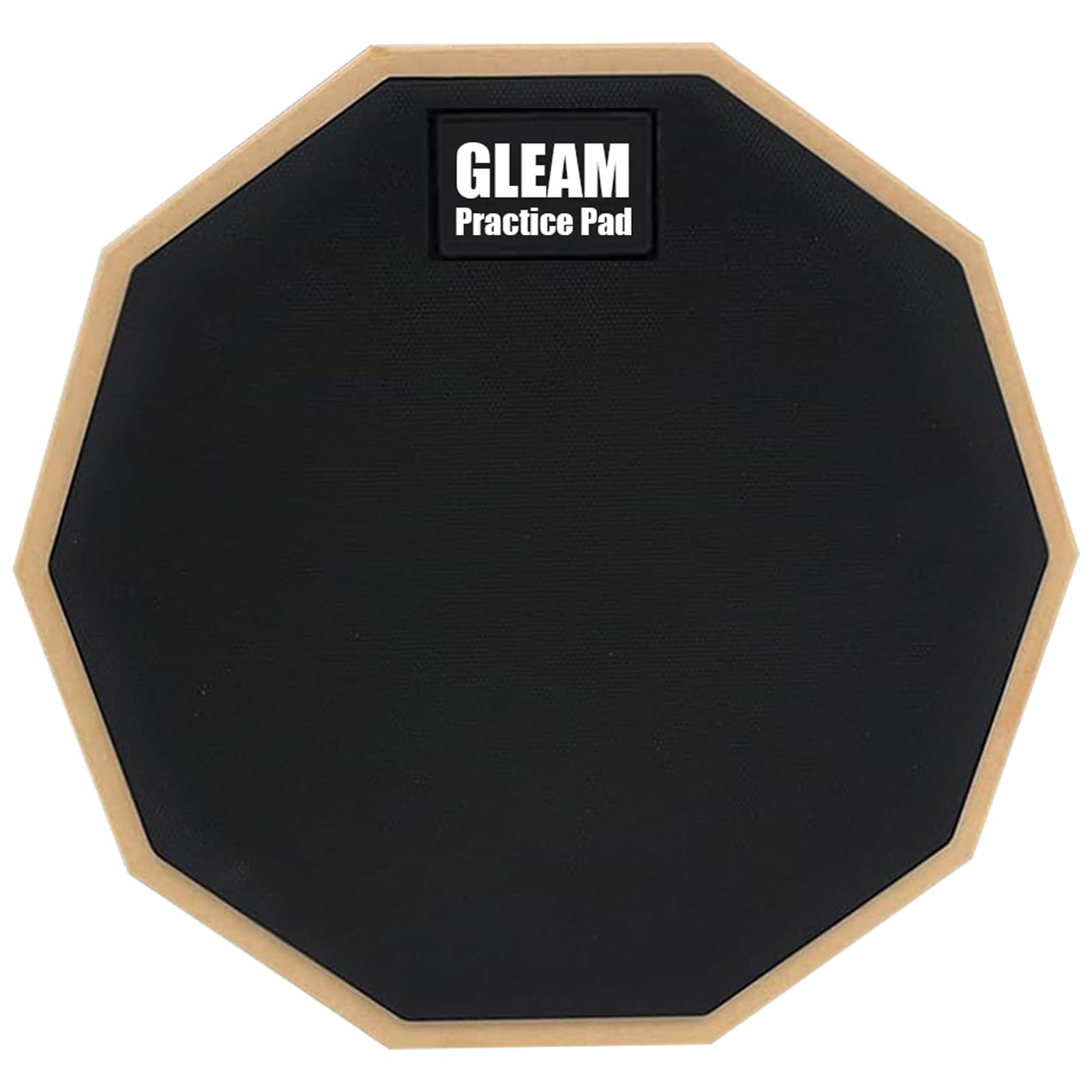 GLEAM Drum Practice Pad - 8 inch Silicone Surface High Density Compressed Wood Foam Backside (Double-sided) (8 inch rubber)