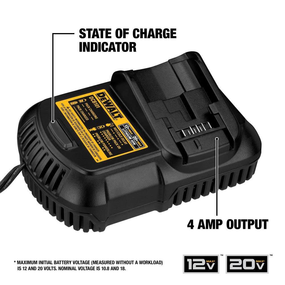 Dewalt 20V Max 5 Ah Lithium Ion Battery And Charger Kit With Bag (Dcb205Ck)