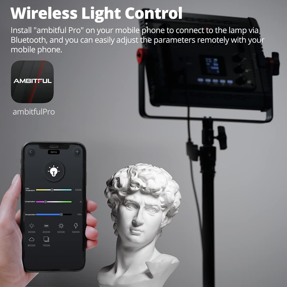 Ambitful P35R Rgb Video Lighting,Rgb Led Video Light With App Control,Photography Lighting Kit Cri/Tlci 97 For Tiktok Youtube, G
