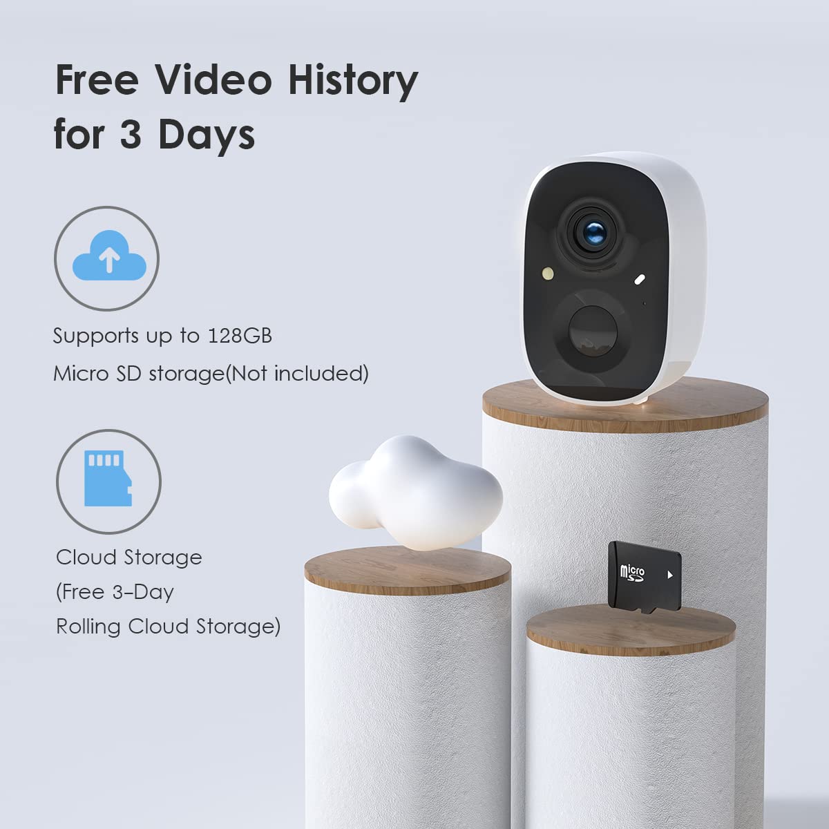 GMK Wireless Security Cameras, 1080P Color Night Vision, AI Motion Detection, 2-Pack, Battery Powered, IP65 Weatherproof, 2-Way Talk