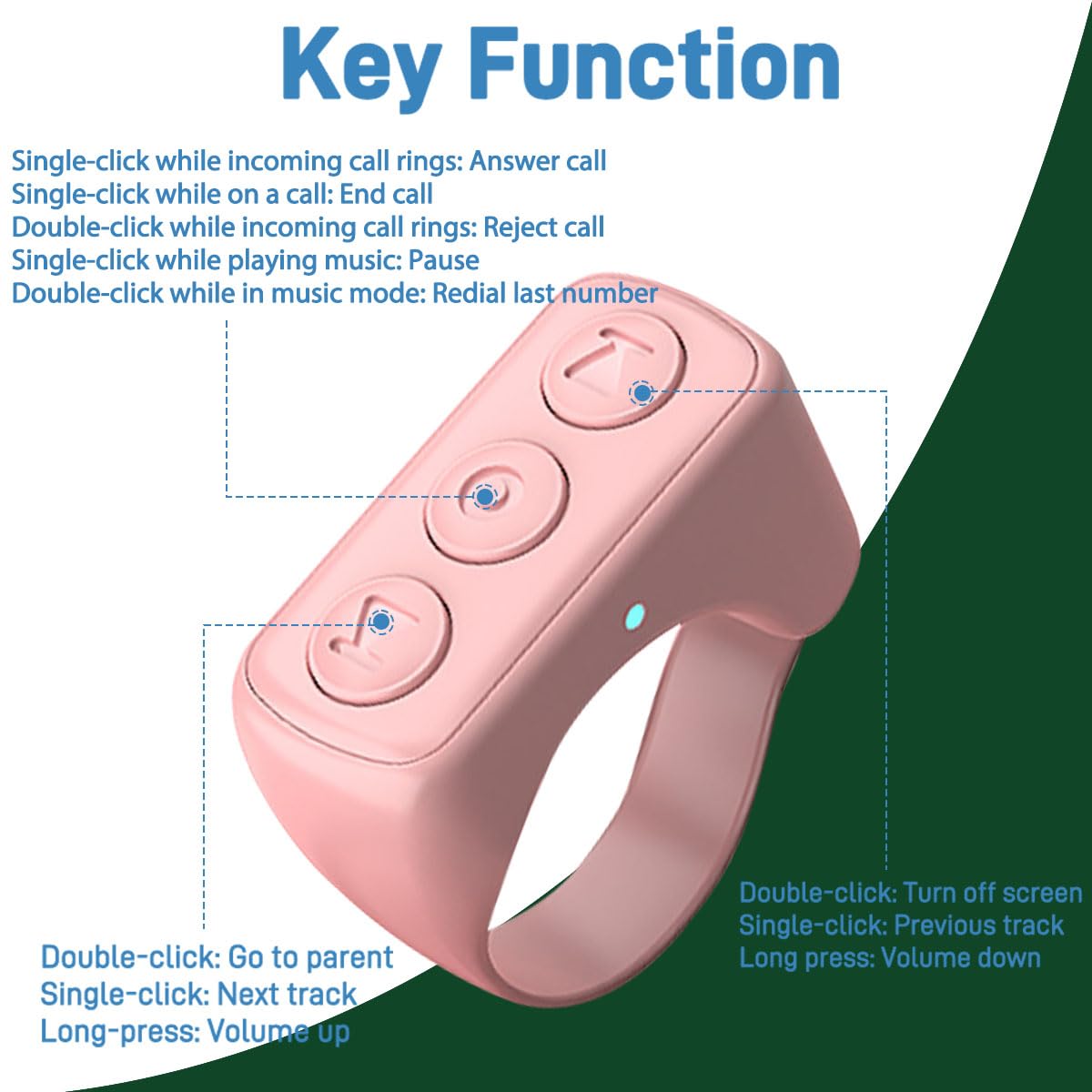 Tiktok Scrolling Ring For Iphone, Bluetooth Tik Tok Remote Control, Page Turner For Kindle App, Camera And Video Remote Shutter
