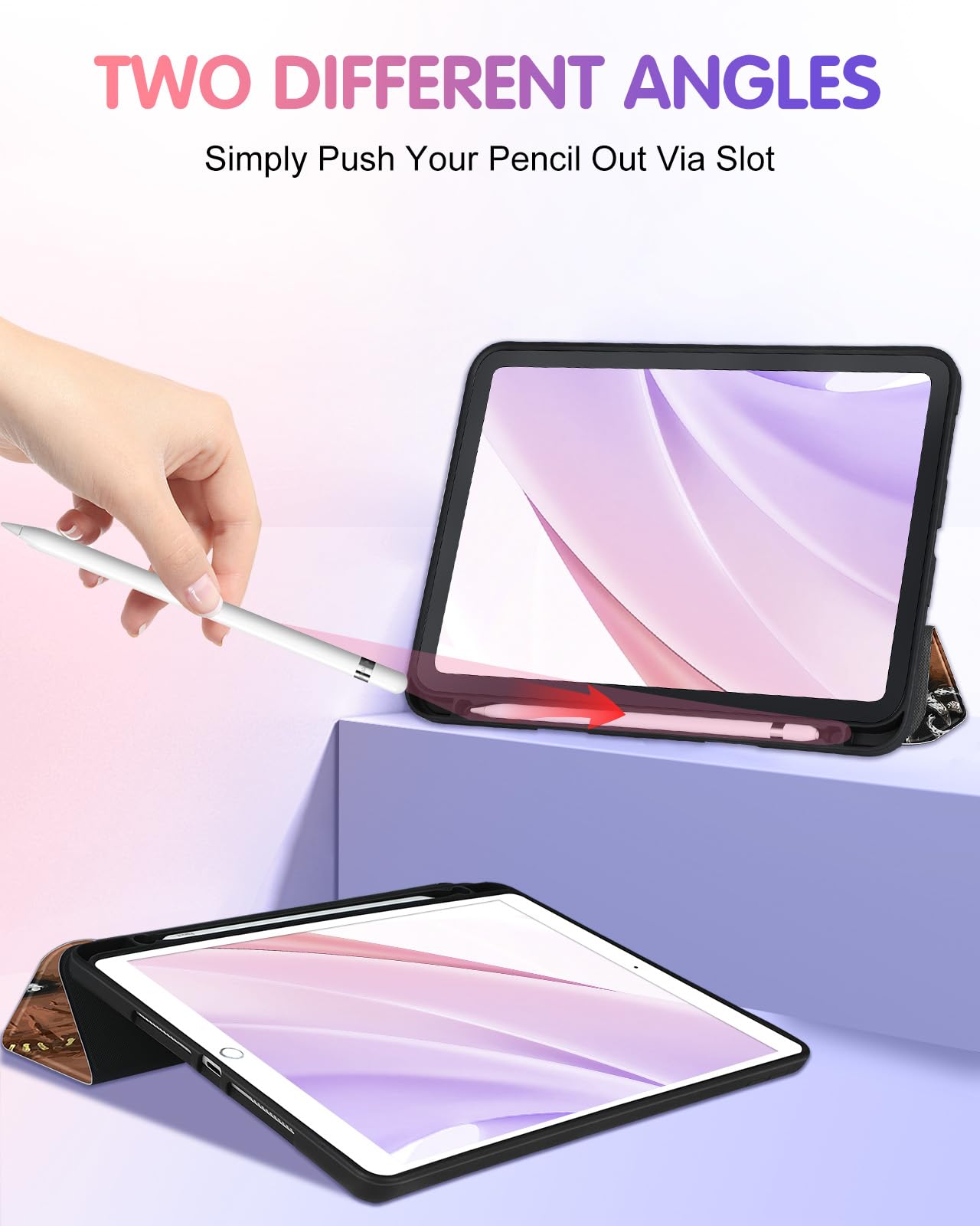 Uppuppy For Ipad 9Th/8Th/7Th Generation Case 10.2 Inch Girls Cute Women Folio Smart Cover With Pencil Holder Horror Book Cool De