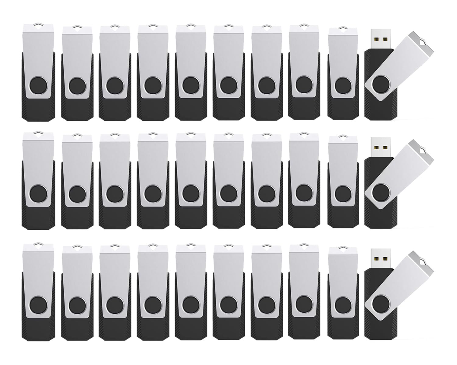 Wooolken 100 Pack 128 Mb Usb 2.0 Flash Drives Bulk With Lanyards Swivel Pen Drive Thumb Drive With Led Light,Ideal For Weddings,
