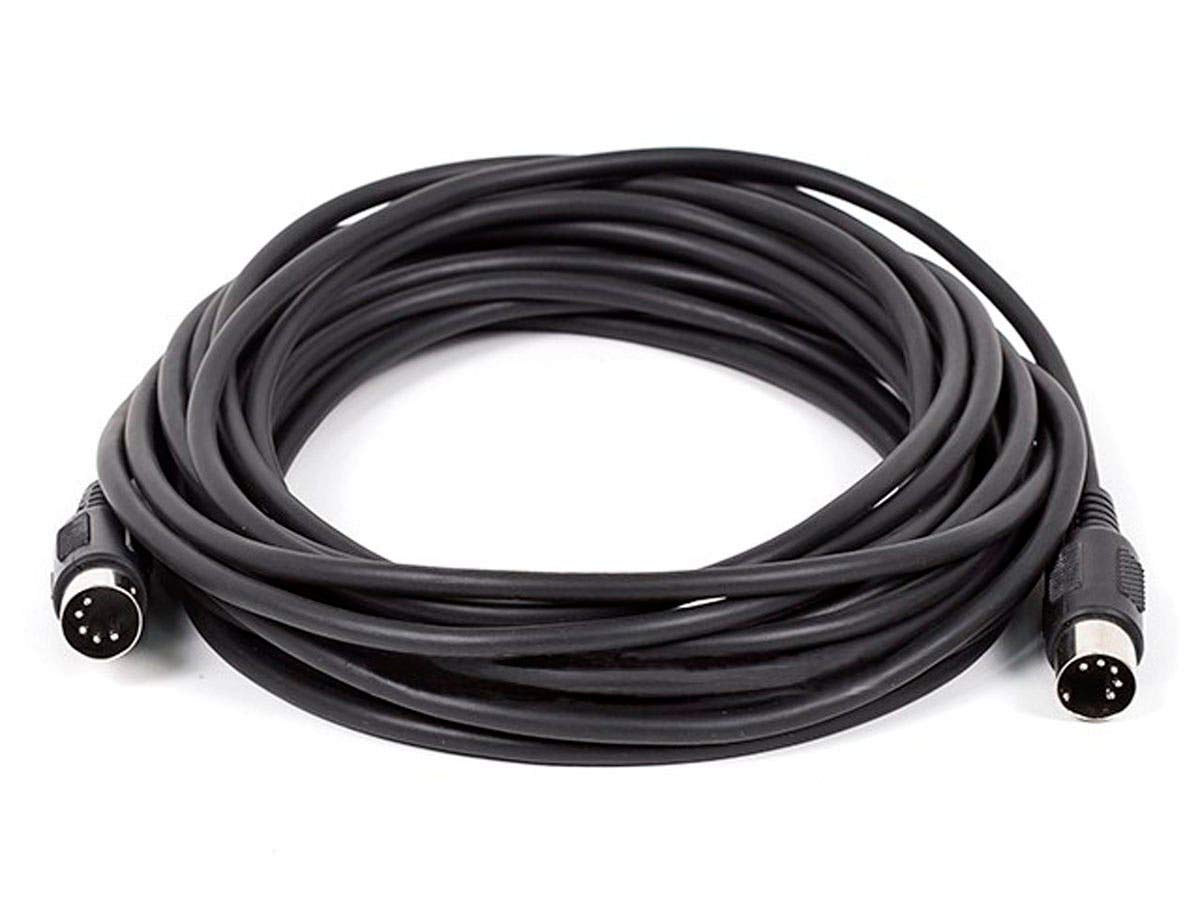 Monoprice Midi Cable   25 Feet   Black With Keyed 5 Pin Din Connector, Molded Connector Shells