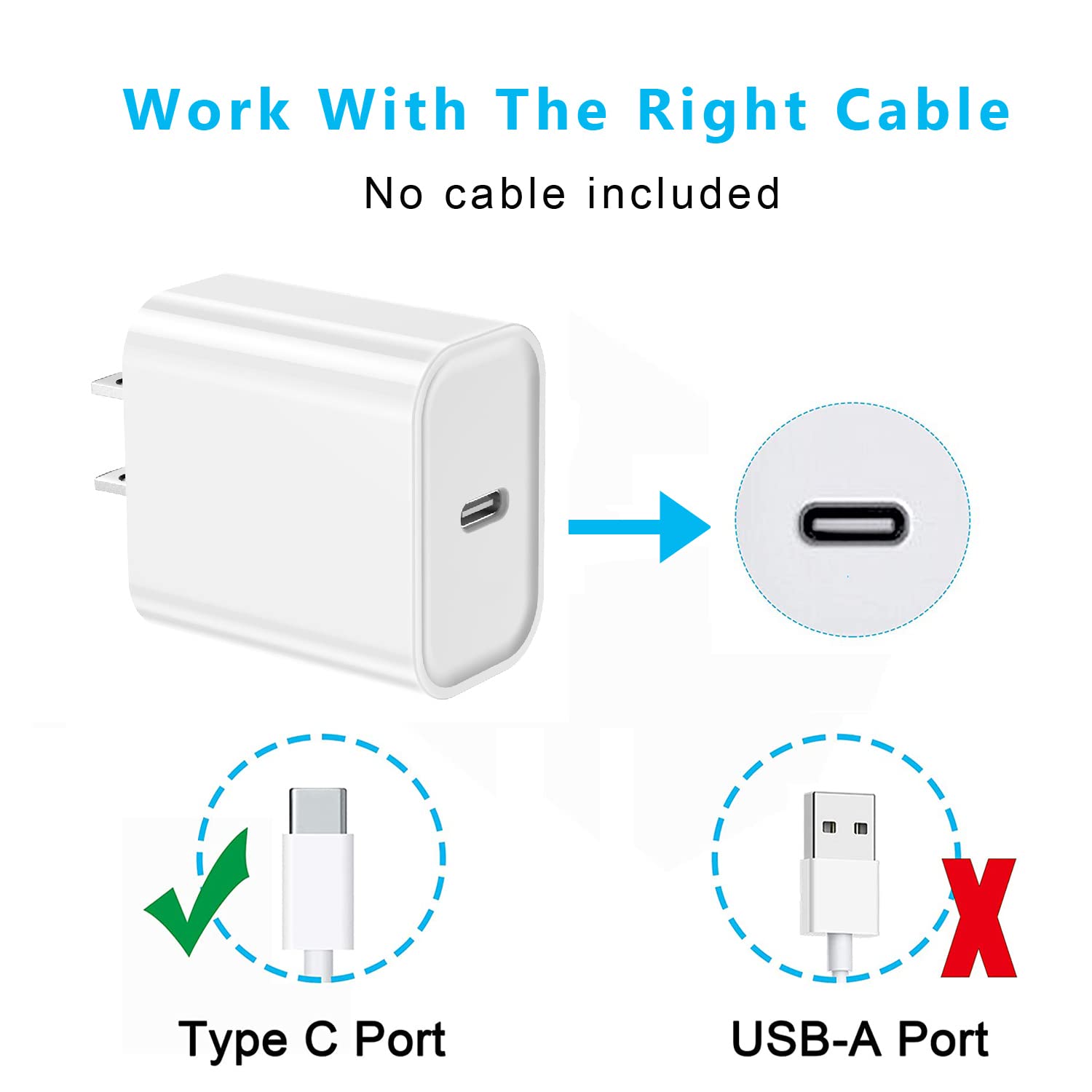Iphone 16/15 Fast Charger Block, Usb Type C Wall Charger 2Pack 20W Pd Charging Brick Power Adapter Plug Box For Apple Iphone 16