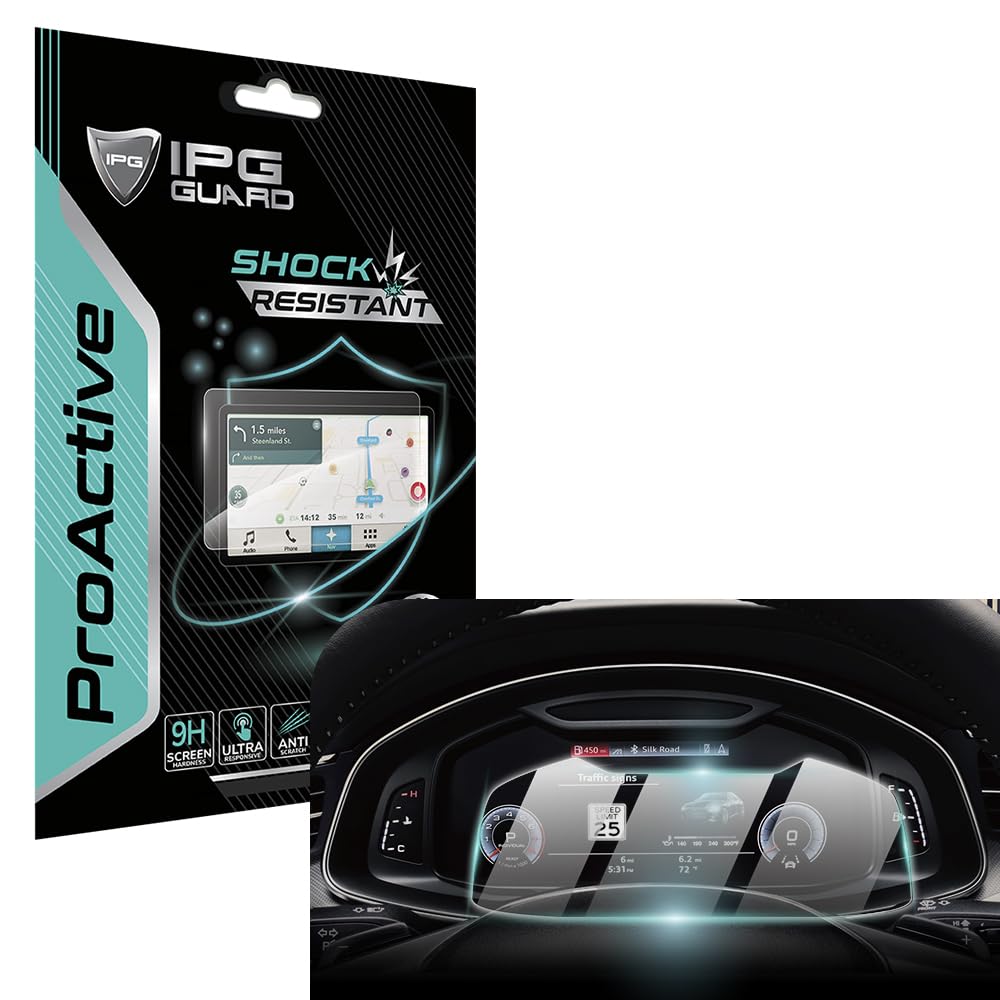 IPG ProActive made for Audi 2019-24 A6 - A7 12.3 Dashboard 9H Hardness Screen Protector Smooth Nano Ceramic Film Ultra Responsiv