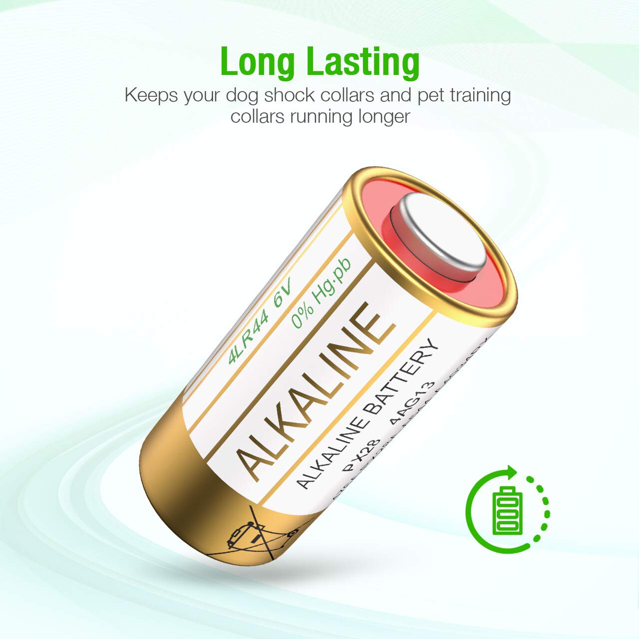 Ebl 6 Volt Battery 4Lr44 Dog Collar Batteries (10 Pack) 6V Alkaline Batteries 476A / Px28A / A544 / K28A / L1325