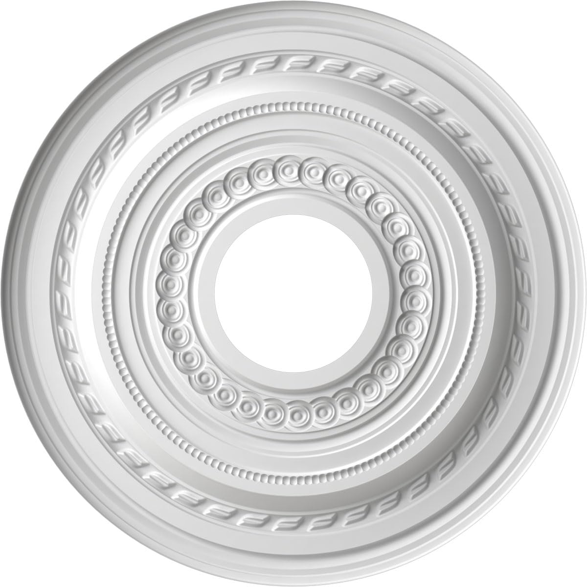 Ekena Millwork Cmp13Codru Cole Thermoformed Pvc Ceiling Medallion (Fits Canopies Up To 4 1/4''), 13''Od X 3 1/2''Id X 3/4''P, Un