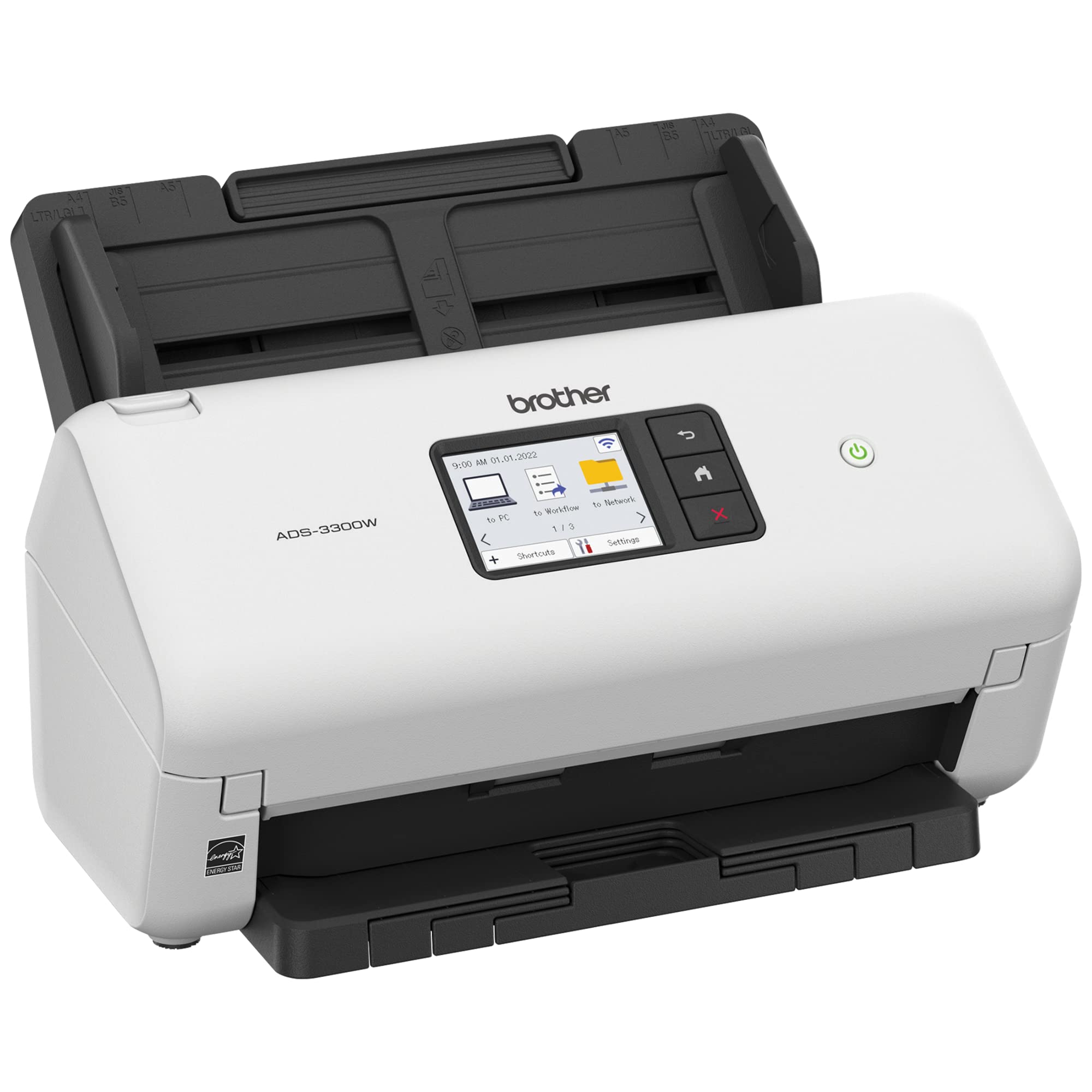 Brother Ads-3300W Wireless, High-Speed Desktop Scanner | 2.8-Inch Touchscreen | Scans Up To 40Ppm1