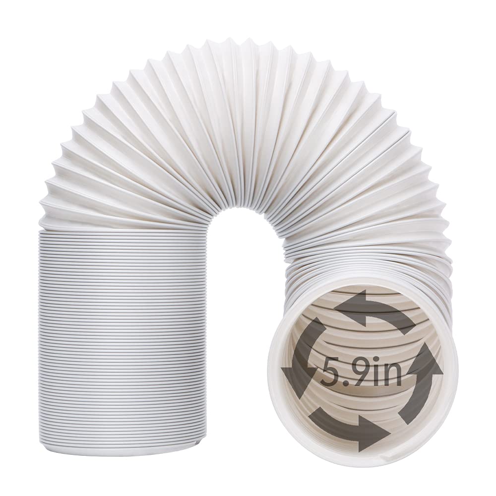 Unaoiwn Portable Air Conditioner Exhaust Hose. Ac Vent Hose With 5.9'/15Cm Diameter, Anti Clockwise Thread & Length Up To 78.7'