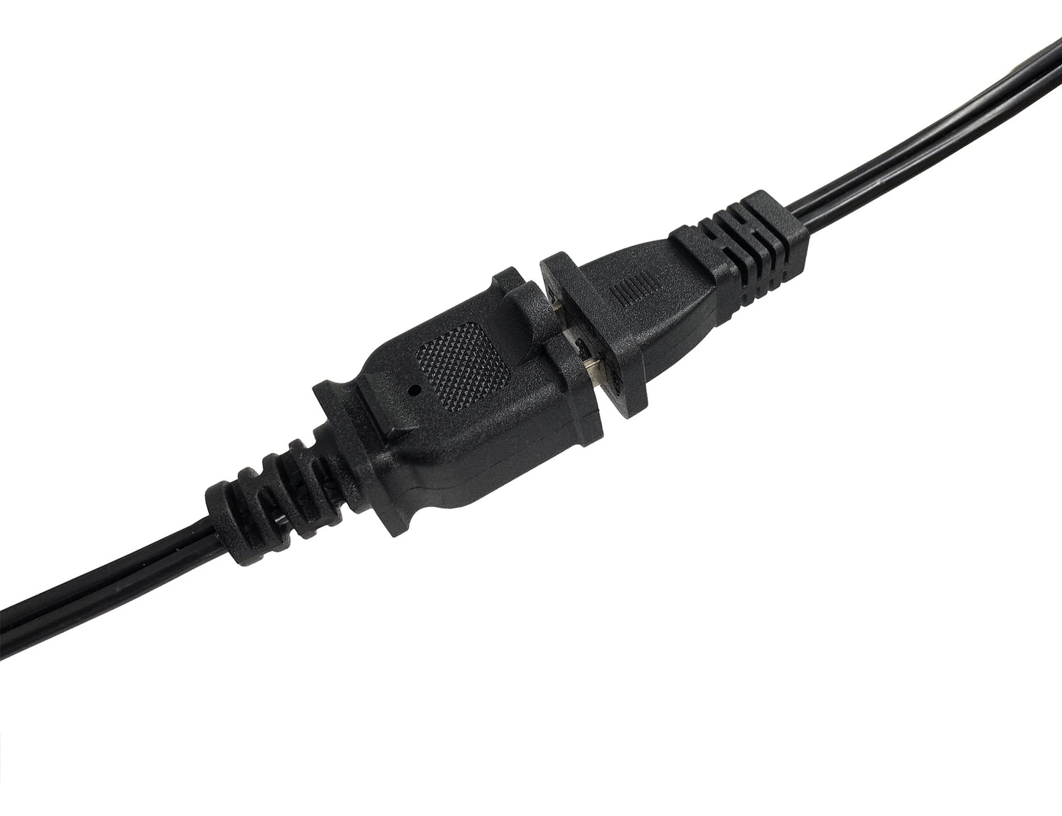 2 Prong Extension Cords, 5 Ft Indoor Small Male To Female Power Cable, 18 Awg Us Outlet Two Prong, Nema 5 15P To Nema 5 15R, 2 P