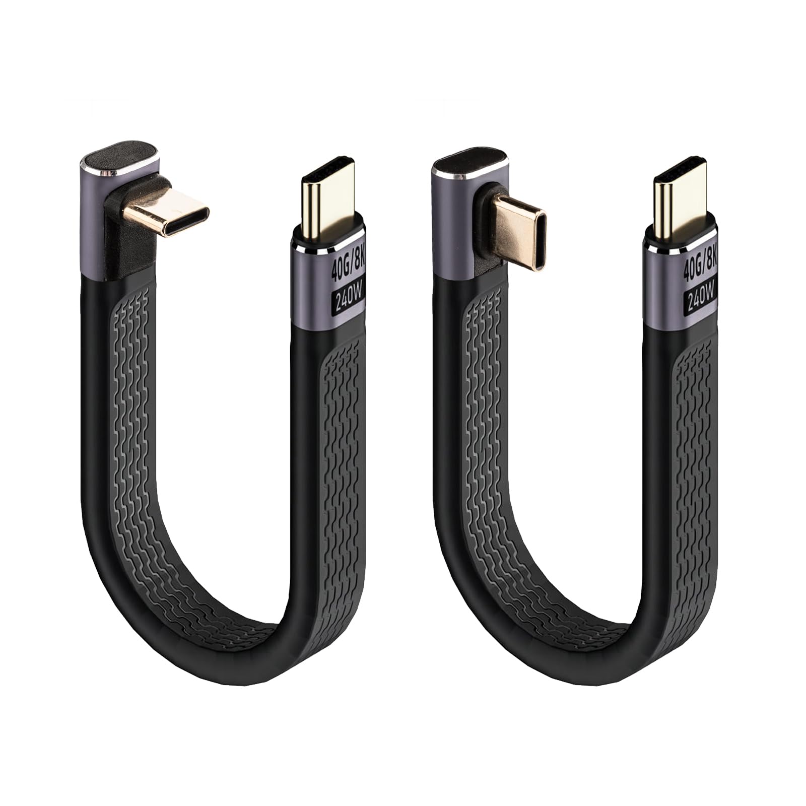 Leehitech Short Usb C Cable (5 Inch),240W Usb To Usb C Cable 90 Degree, 40Gbps Data Transfer Support 8K@60Hz For Iphone 15 &Macb