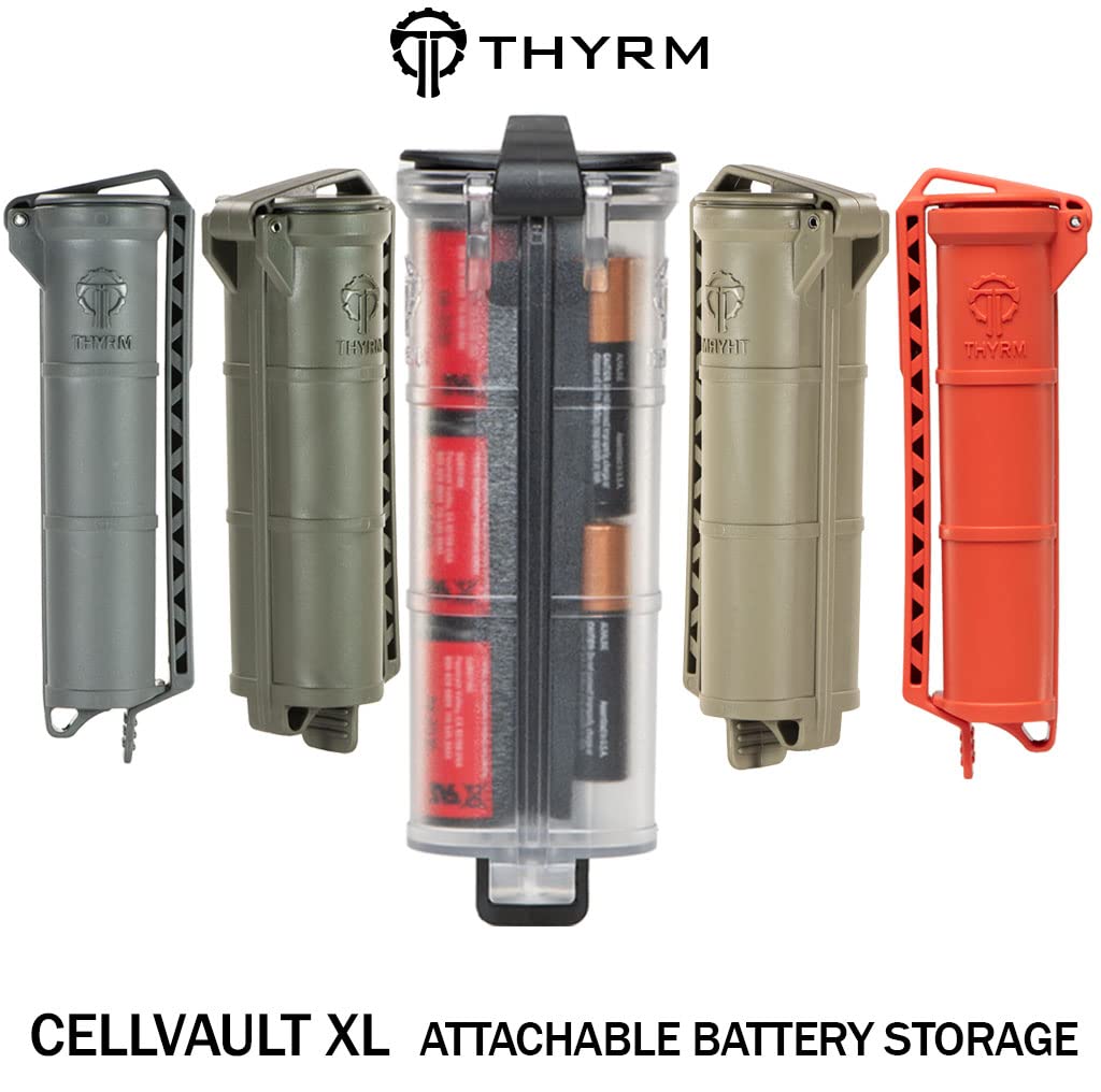 Thyrm Cellvault Xl Battery Storage (Flat Dark Earth) Case For Aa, Aaa, Cr123, 18650 Batteries, Survival Gear, Made In Usa