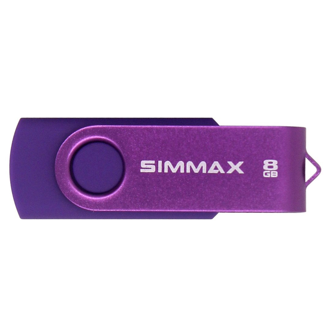Simmax 5Pcs 8Gb Usb Flash Drive Usb 2.0 Flash Drive Memory Stick Fold Storage Thumb Stick Pen Swivel Design(Five Mixed Colors: Black Blue Green Purple Red)(Mix Color1)