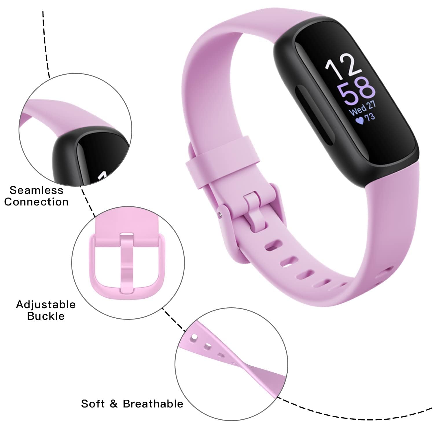 Farluya 10 Pack Bands Compatible With Fitbit Inspire 3,Soft Sport Straps Silicone Replacement Wristband For Fitbit Inspire 3 Tra