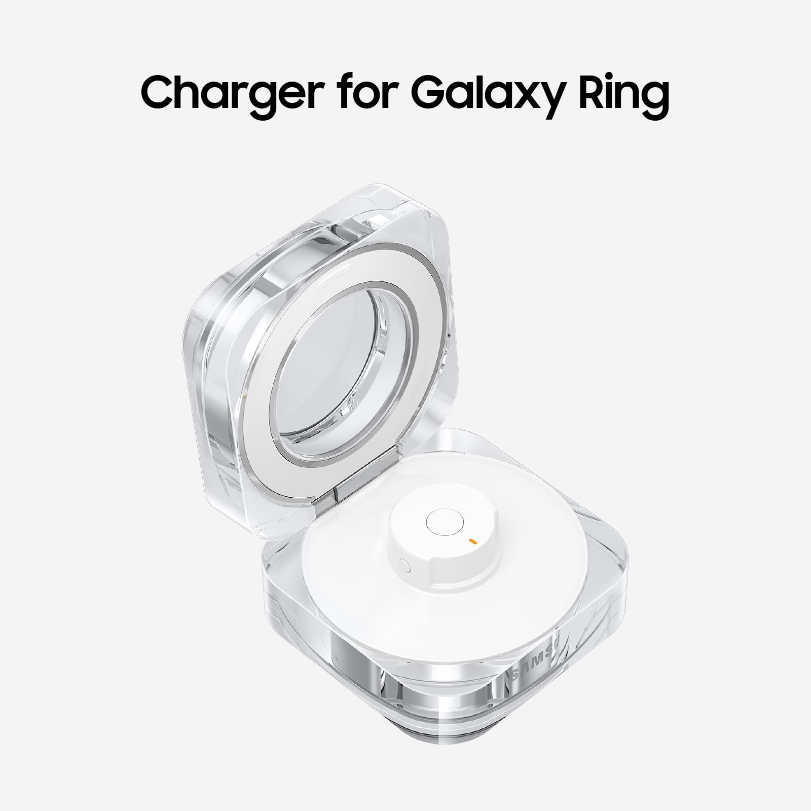 Samsung Galaxy Ring Charging Cradle Portable Charger For Fitness Ring, Crystal-Clear Case, Protective Cover, 3A Cable Included,
