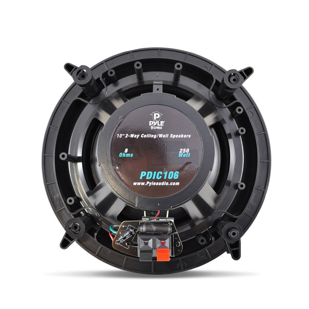 Pyle 10    Ceiling Wall Mount Speakers - Pair Of 2-Way Full Range Sound Stereo Speaker Audio System Flush Design W/ Electronic C